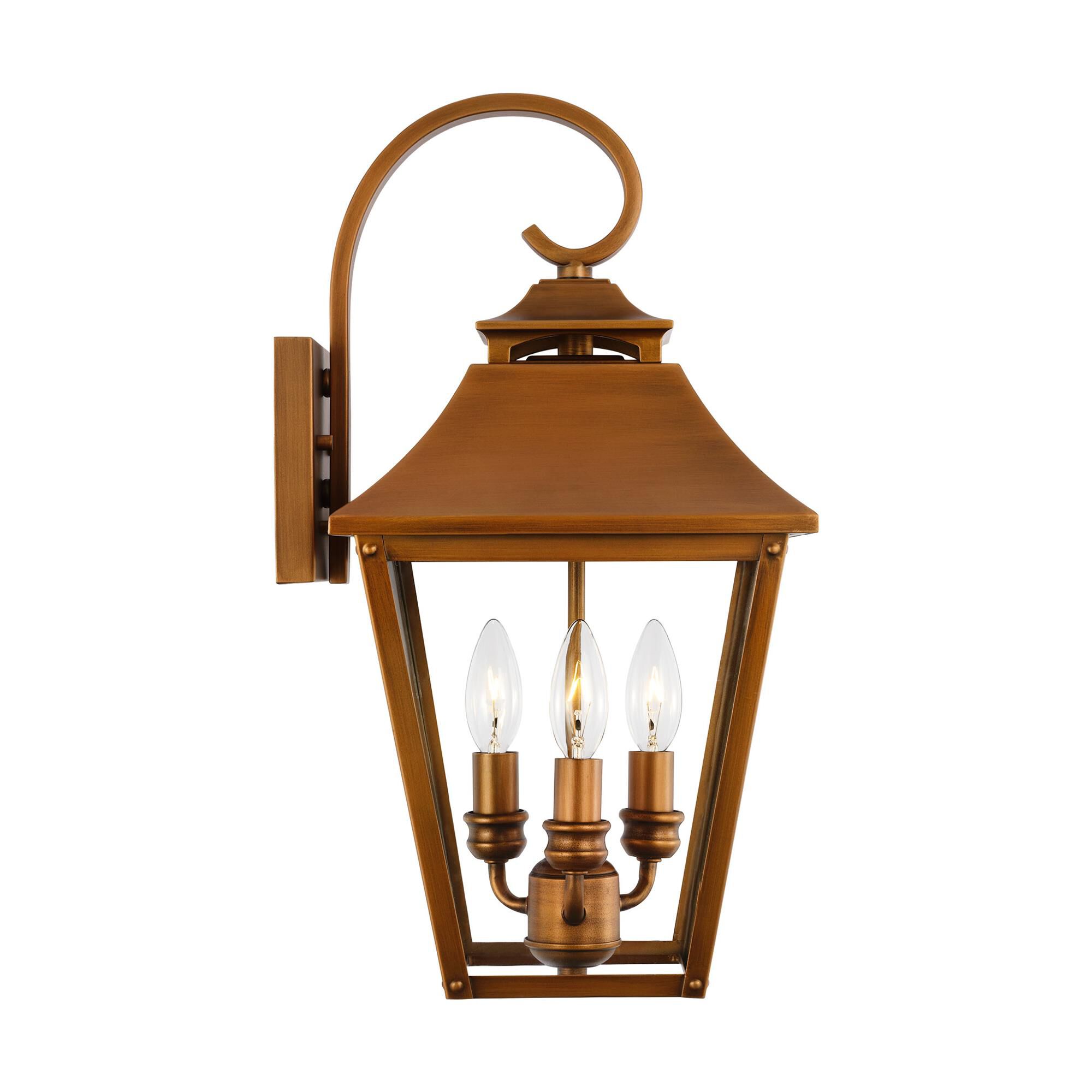 Shown in Natural Copper finish and Clear Seeded glass