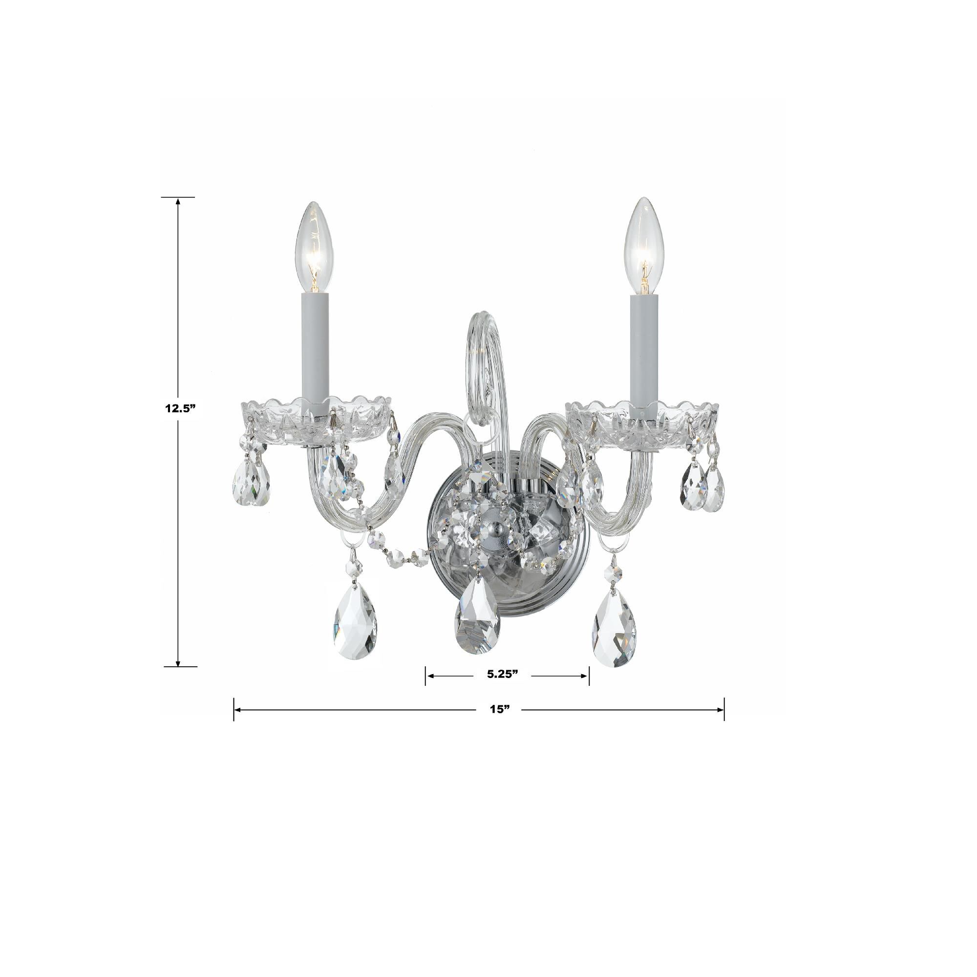 Traditional Crystal 15 Inch Wall Sconce by Crystorama