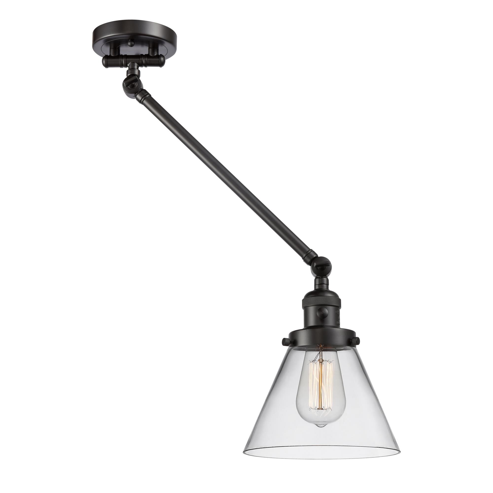 Shown in Oil Rubbed Bronze finish and Clear glass