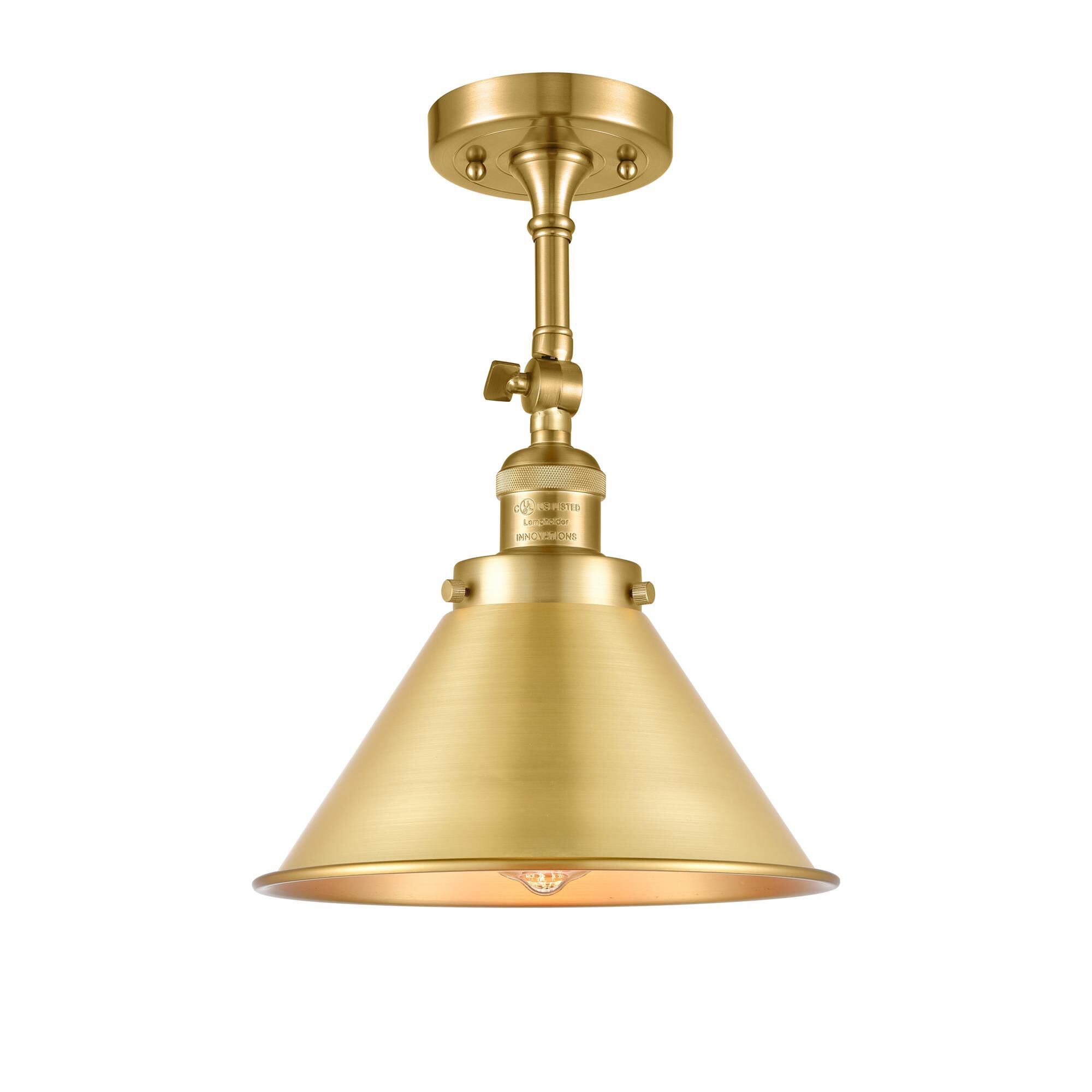 Shown in Satin Gold finish and Satin Gold Briarcliff shade