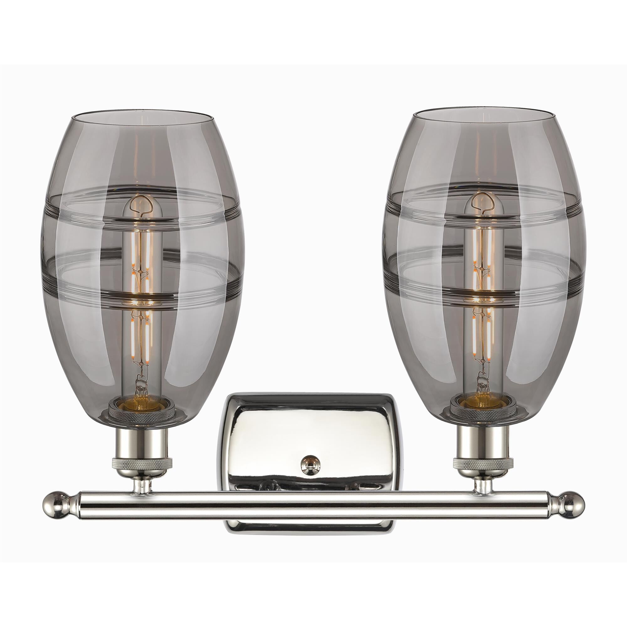 Shown in Polished Nickel finish and Light Smoke glass