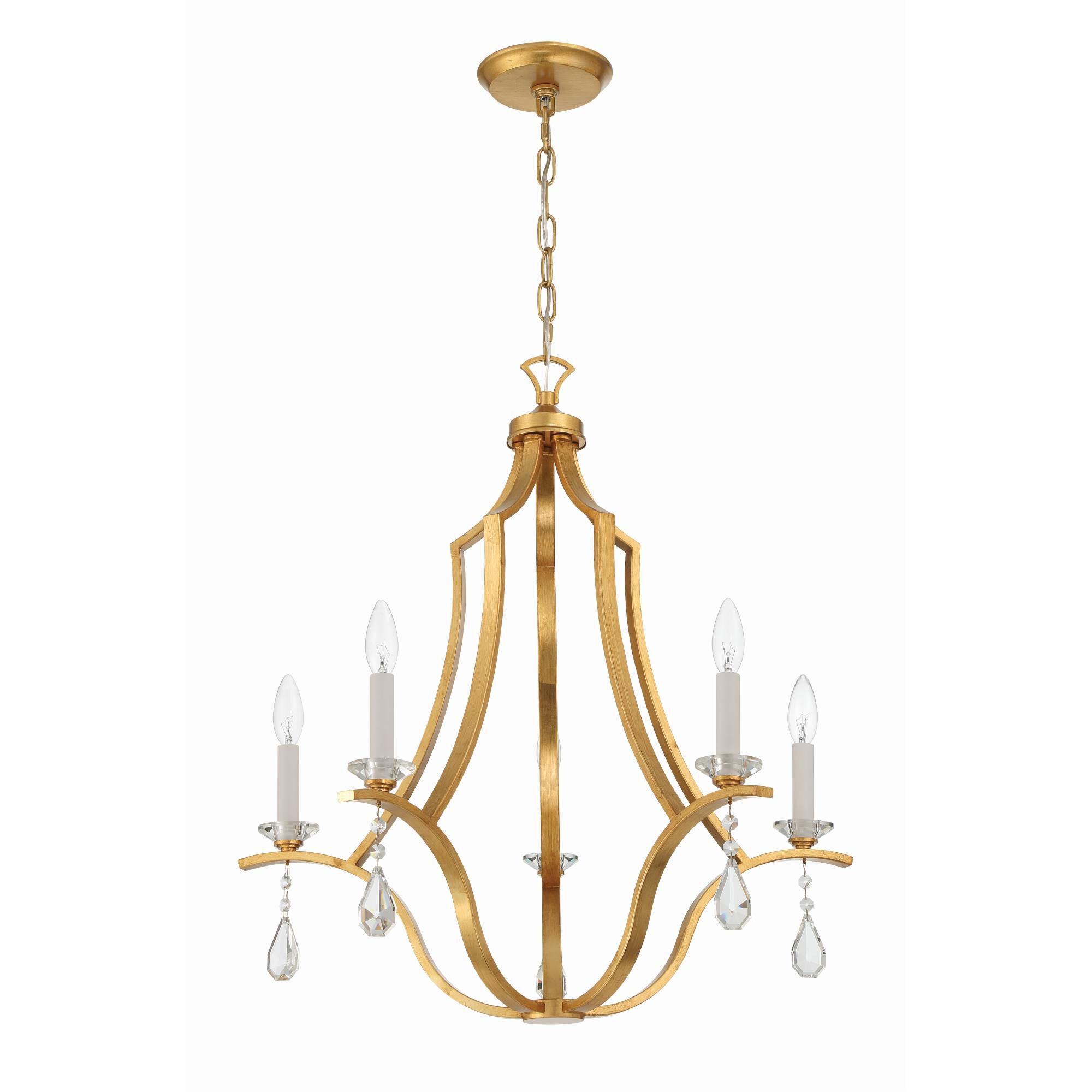 Perry 25 Inch 5 Light Chandelier by Crystorama