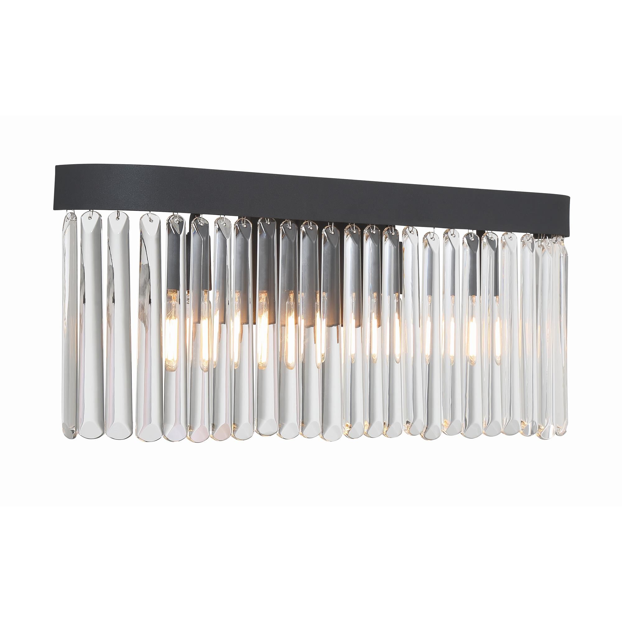 Shown in Black Forged finish and Clear Glass crystal