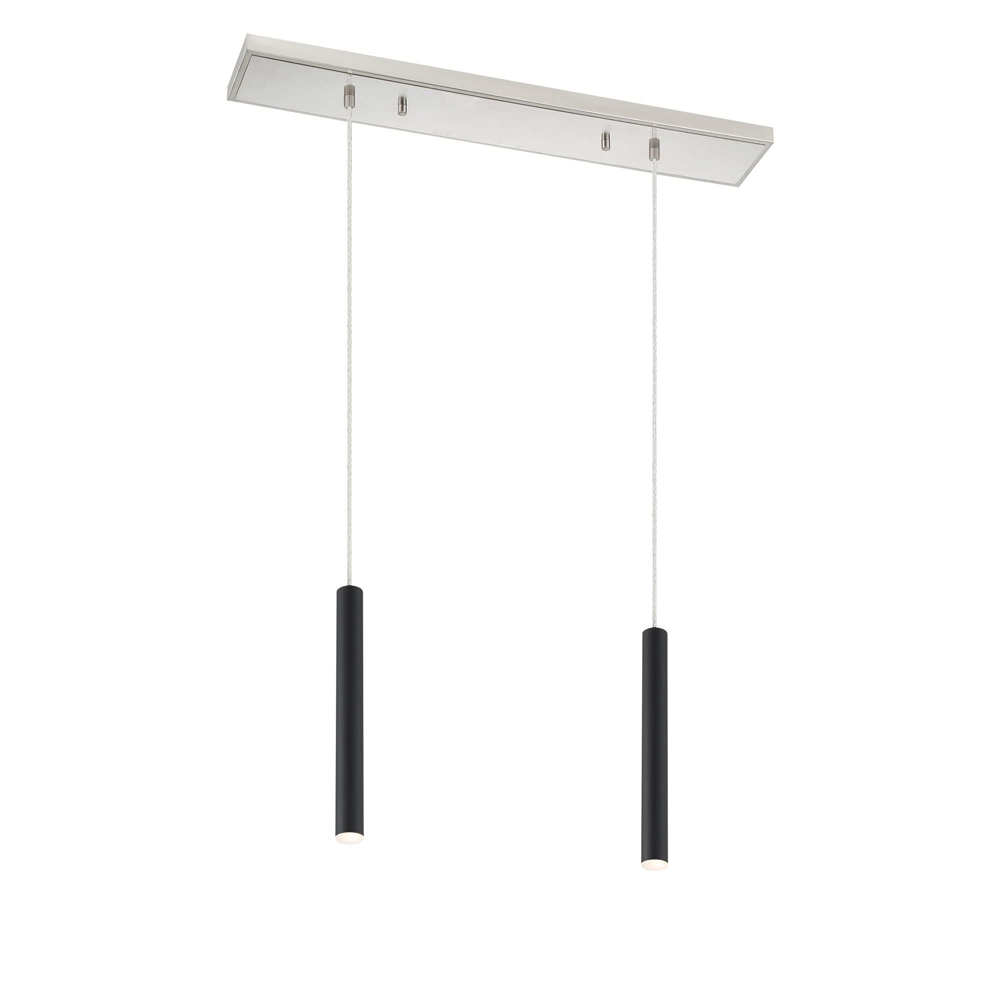 Shown in Brushed Nickel finish and Steel glass and Steel shade