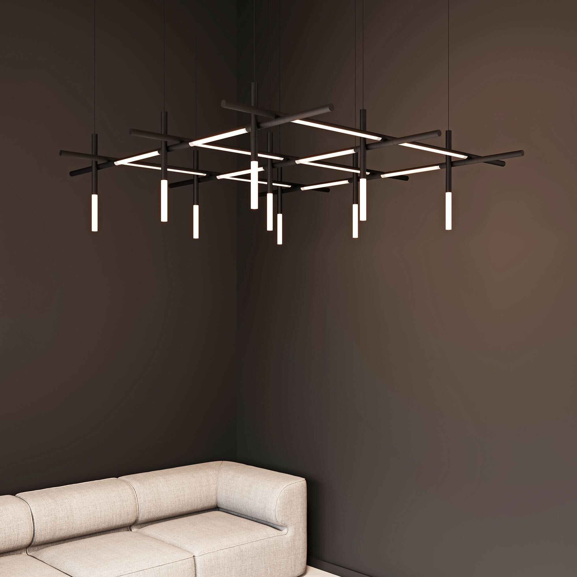 Shown in Satin Black finish and White Optical Acrylic shade