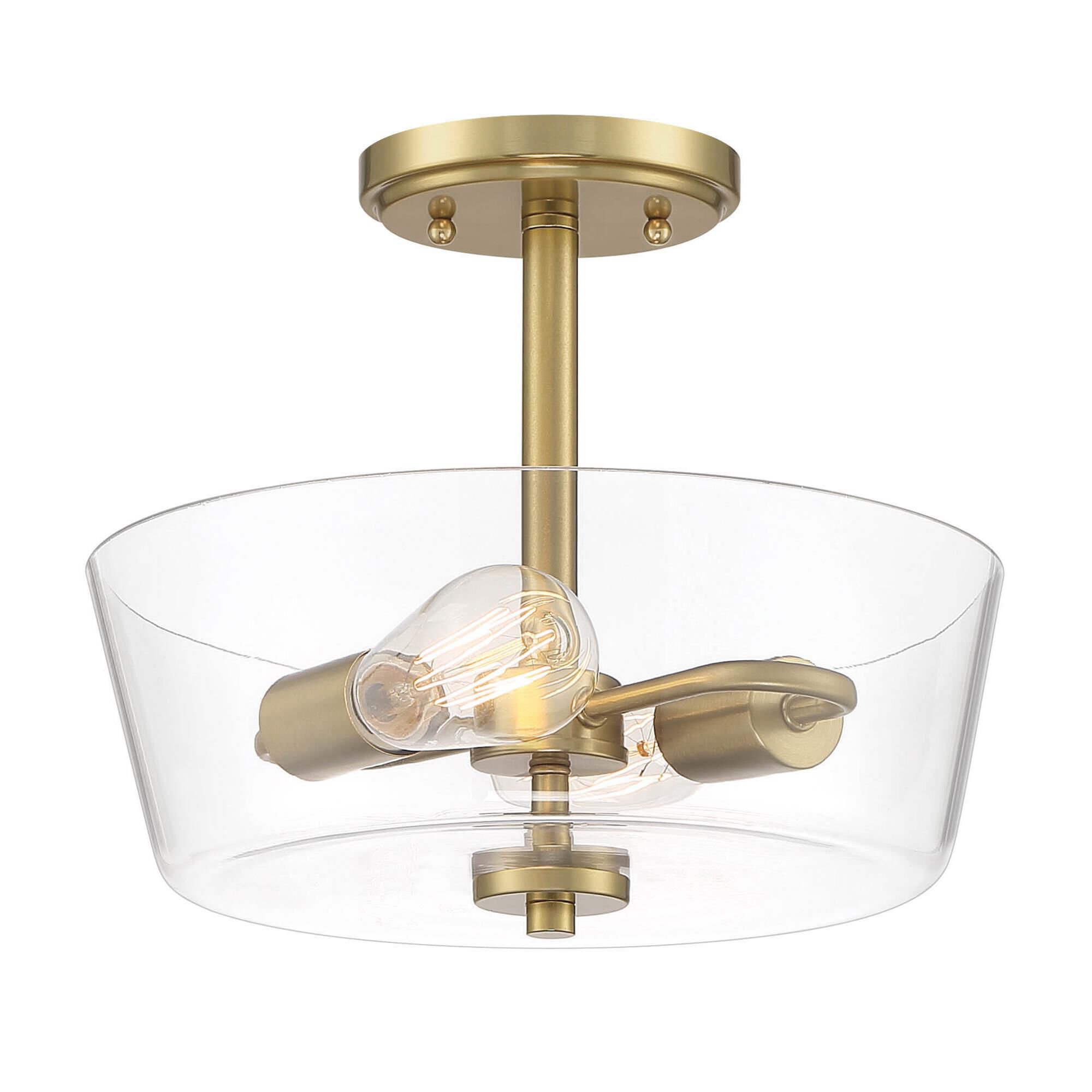 Shown in Brushed Gold finish and Clear glass