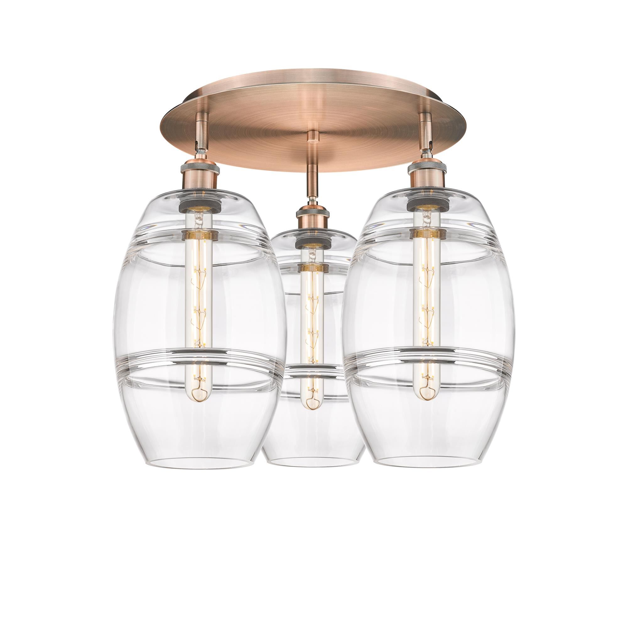 Shown in Antique Copper finish and Clear glass