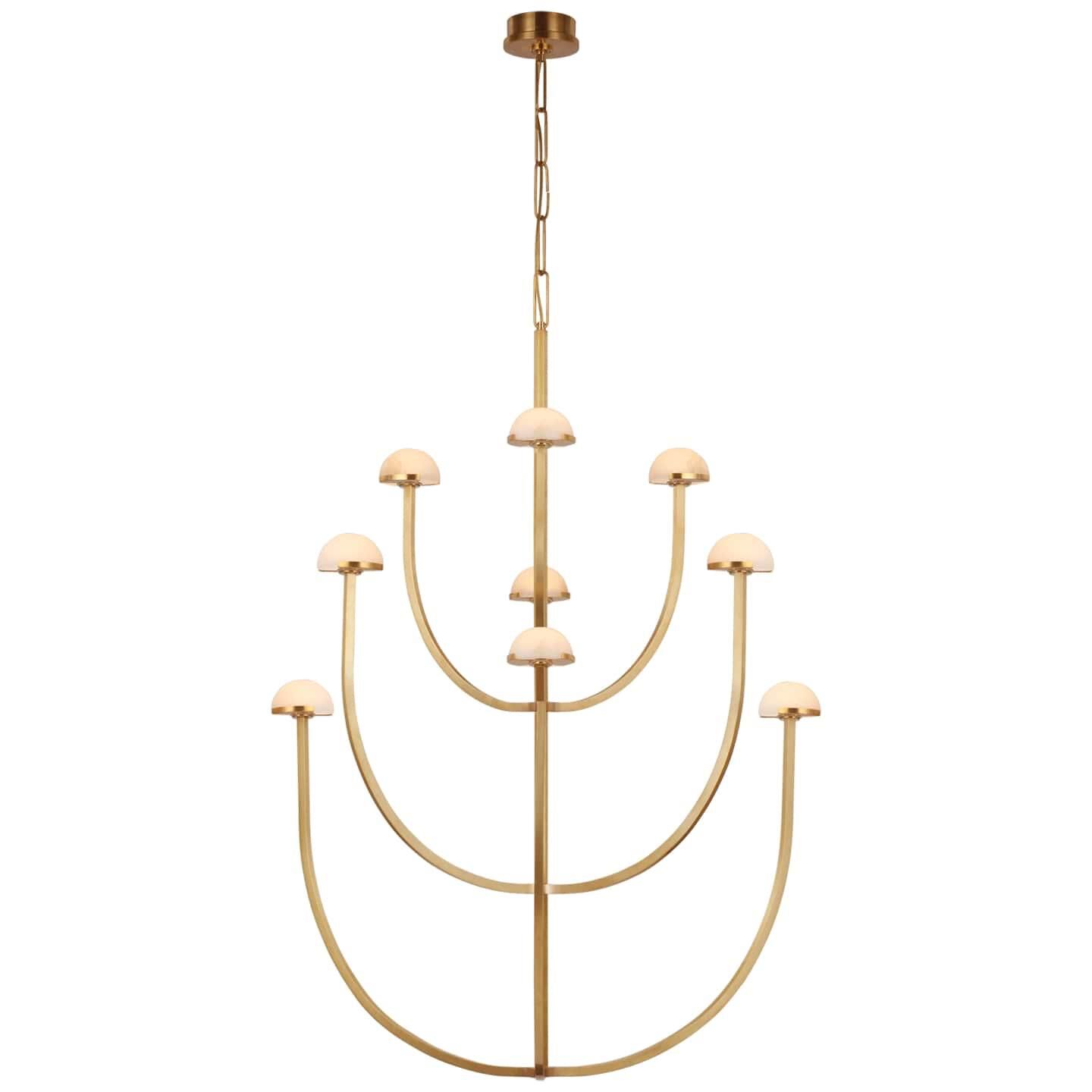 Shown in Antique-Burnished Brass finish and Alabaster shade