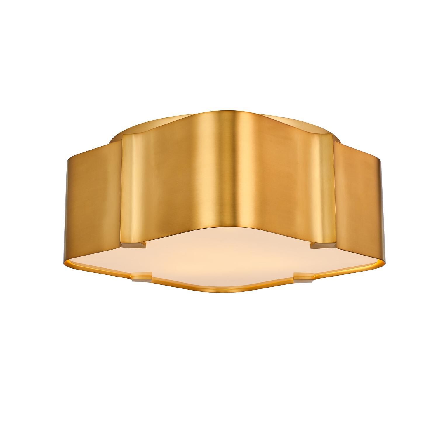 Lotus 14 Inch 3 Light Flush Mount by Kalco Lighting