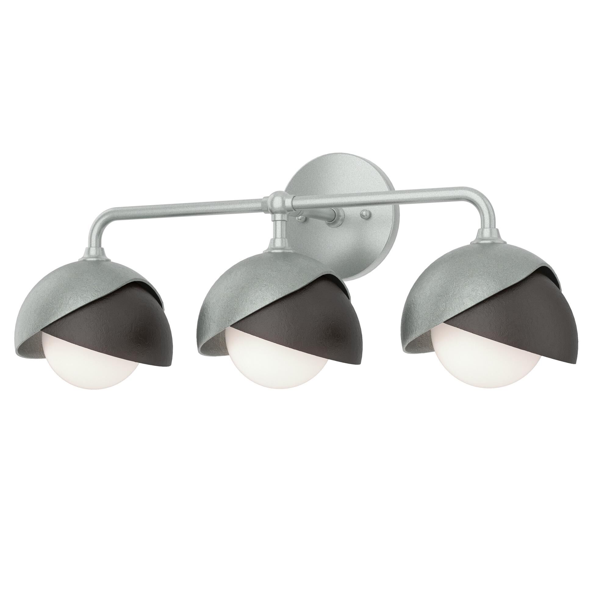 Shown in Vintage Platinum finish and Opal glass and Oil Rubbed Bronze accent