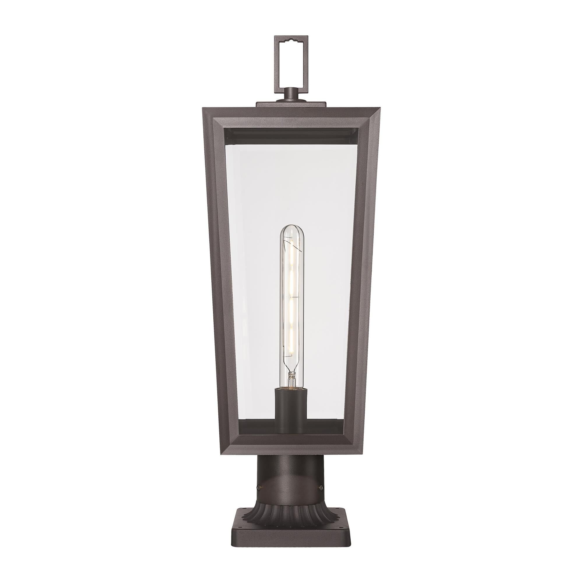 Shown in Bronze finish and Clear glass