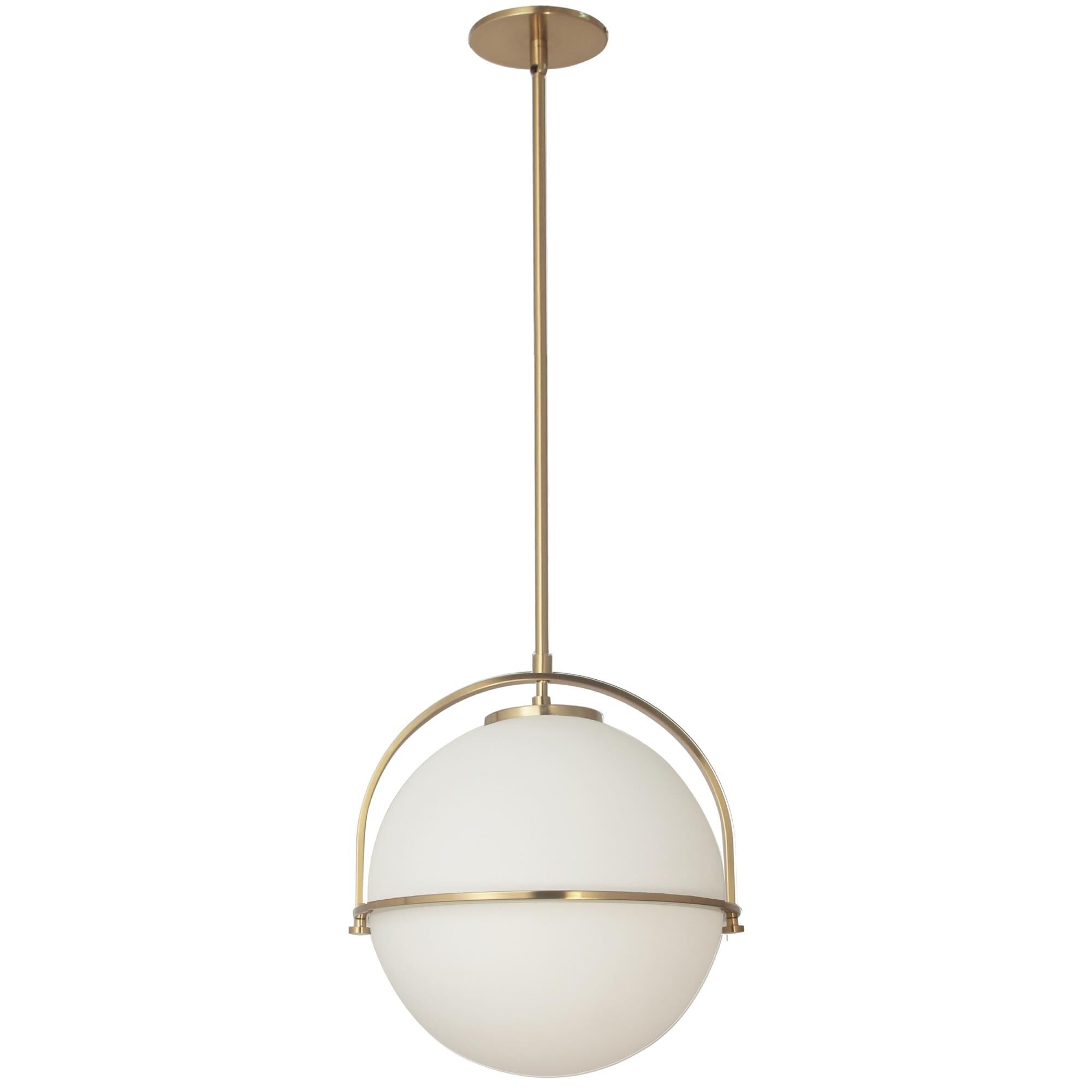 Shown in Aged Brass finish and White shade