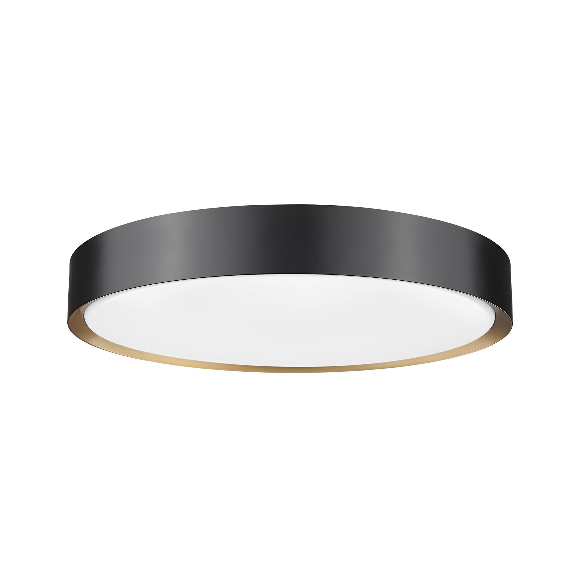 Shown in Matte Black And Modern Gold finish and Frosted glass and Frosted shade