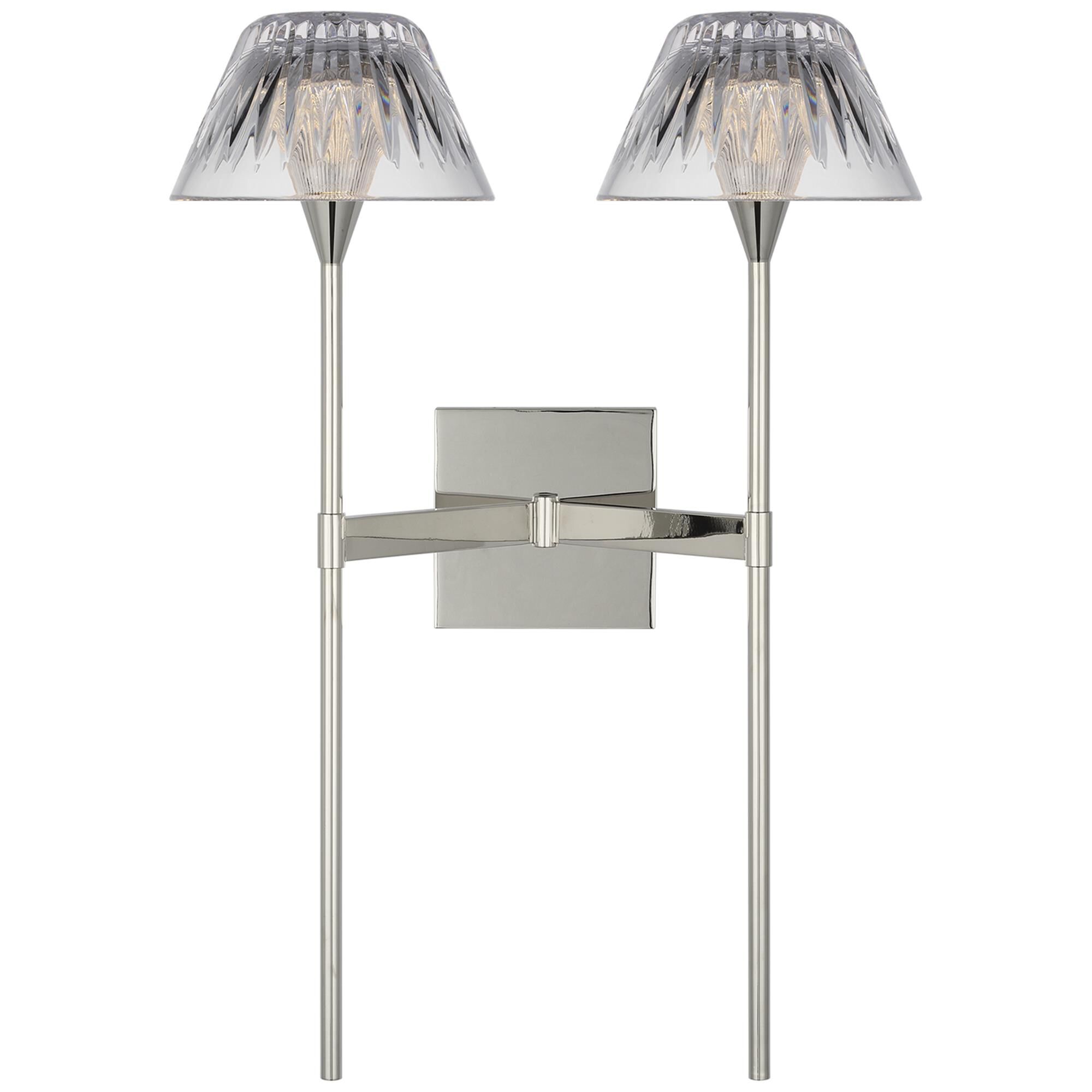 Shown in Polished Nickel finish and Clear crystal