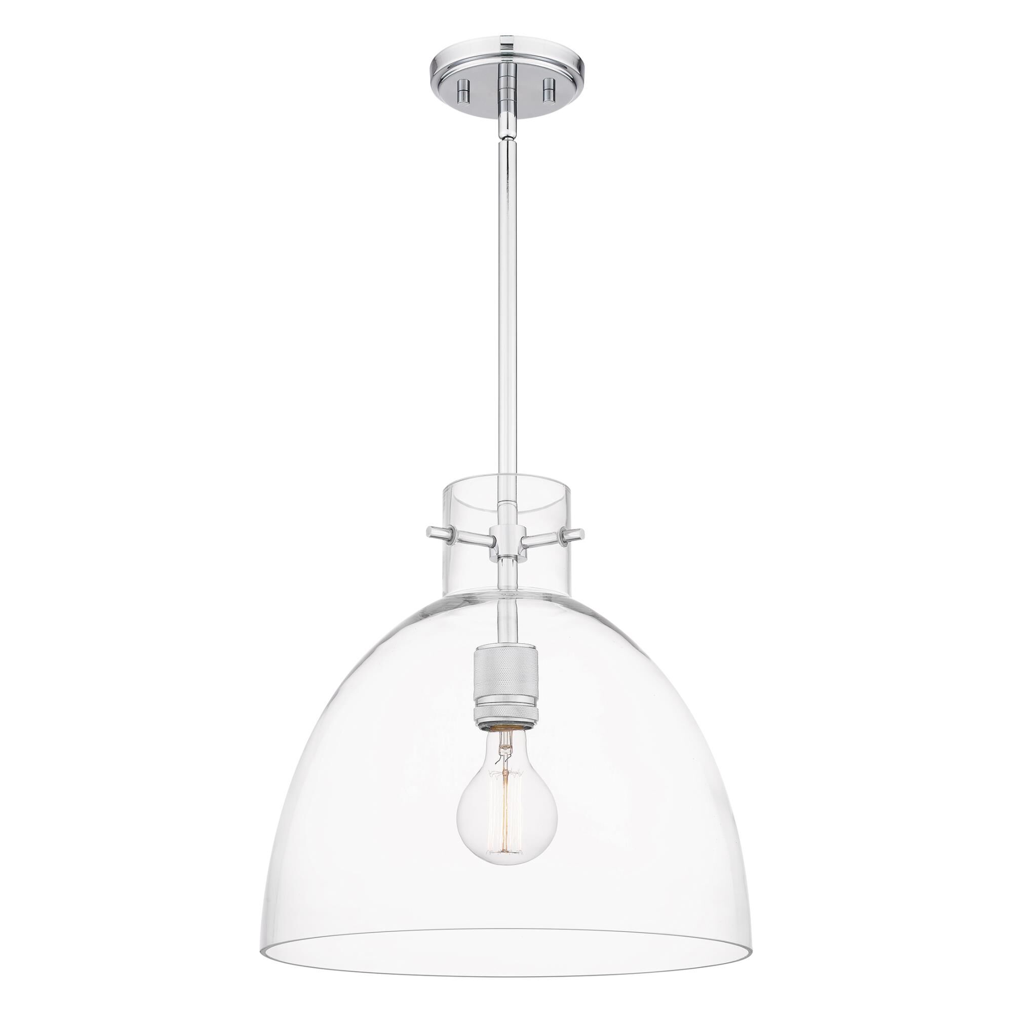 Shown in Polished Chrome finish and Clear glass