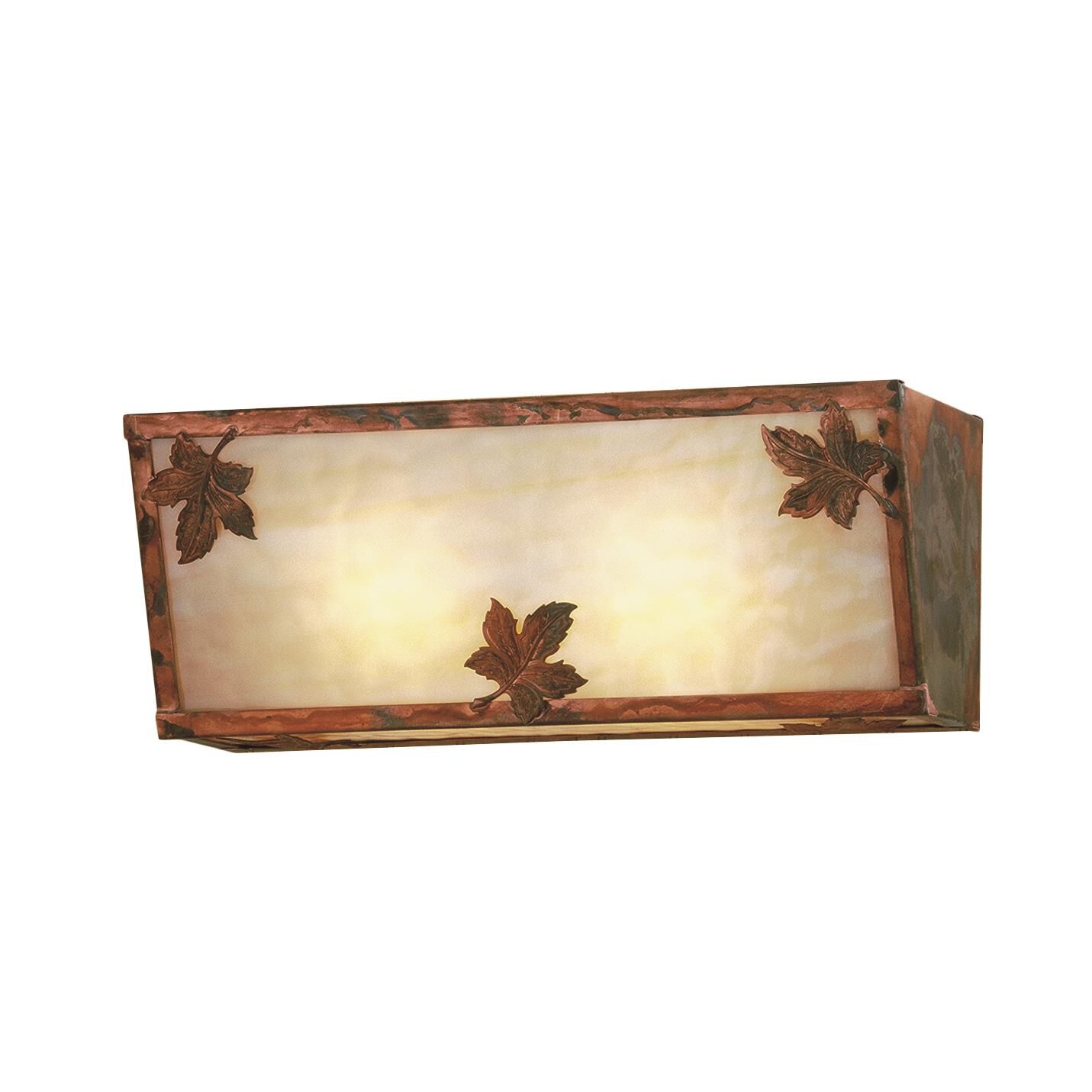 Shown in Antique finish and Iridized Beige glass