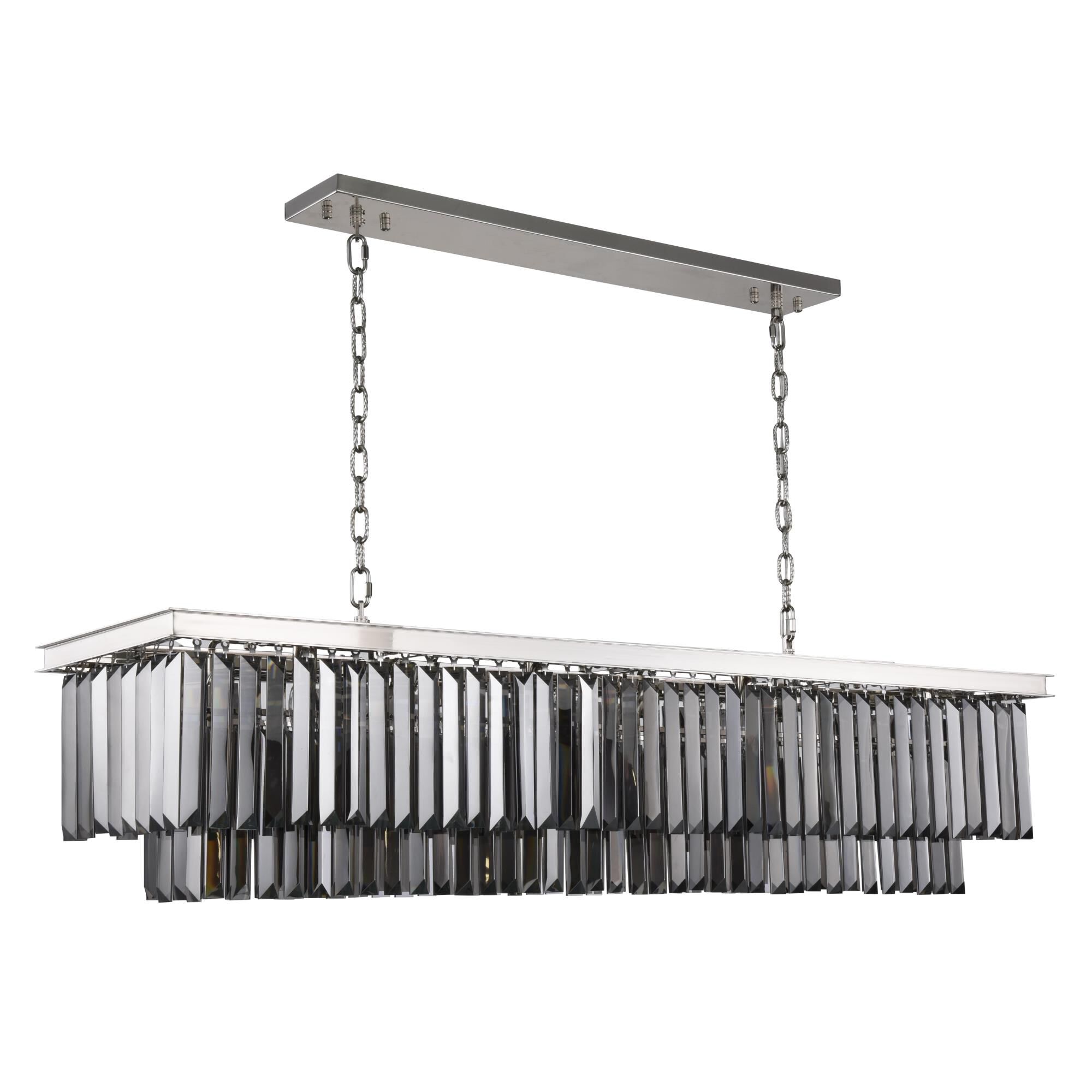 Shown in Polished Nickel finish and Royal Cut crystal and Silver Shade (Grey) accent
