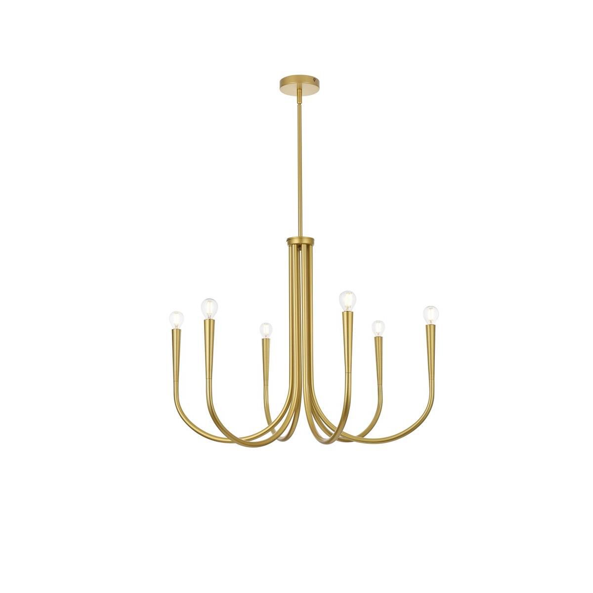 Layne 30 Inch 6 Light Chandelier by Elegant Lighting