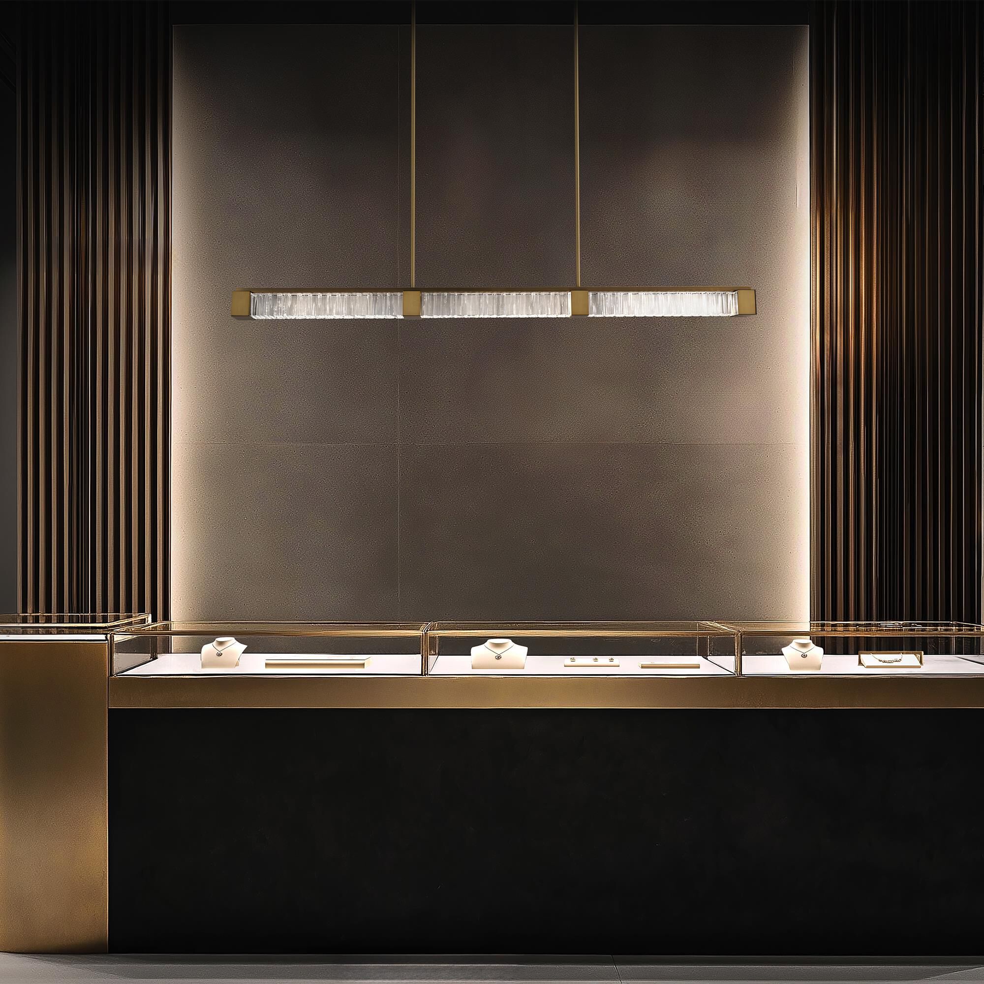 Guild 55 Inch Linear Suspension Light by Schonbek Beyond