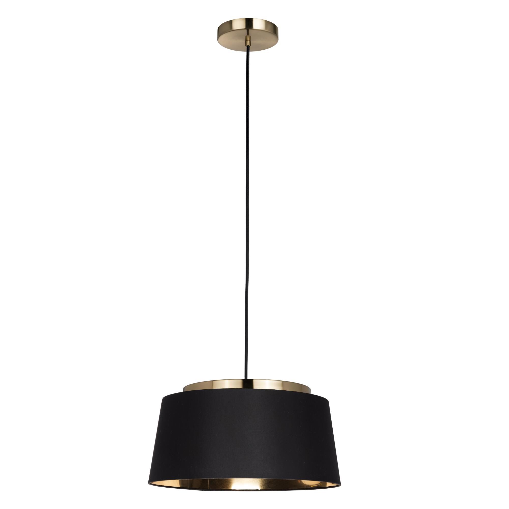 Shown in Brushed Gold finish and Fabric and Foil shade