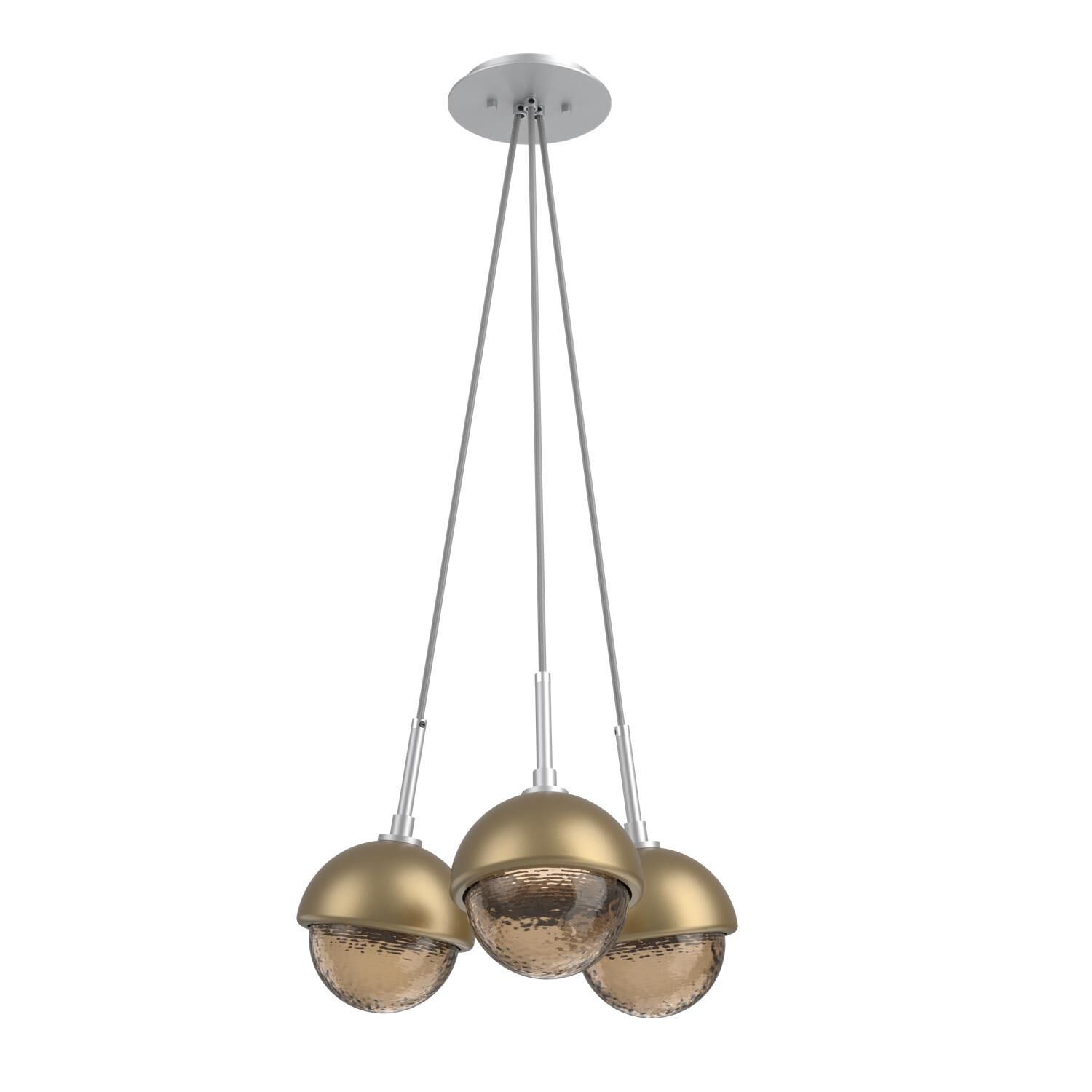 Shown in Classic Silver finish and Bronze glass and Gilded Brass accent