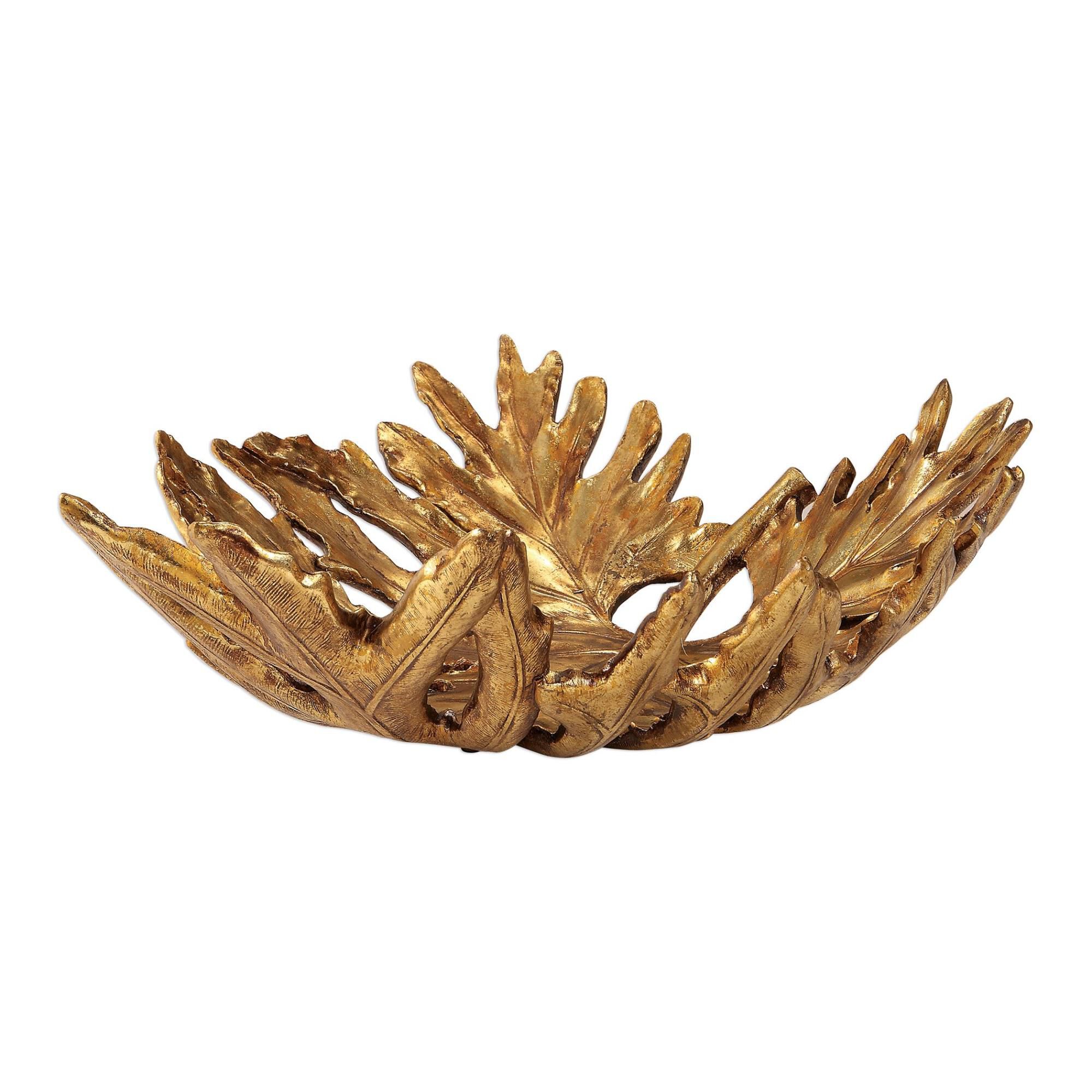 Uttermost Oak Leaf Metallic Gold Bowl Bowl by Uttermost