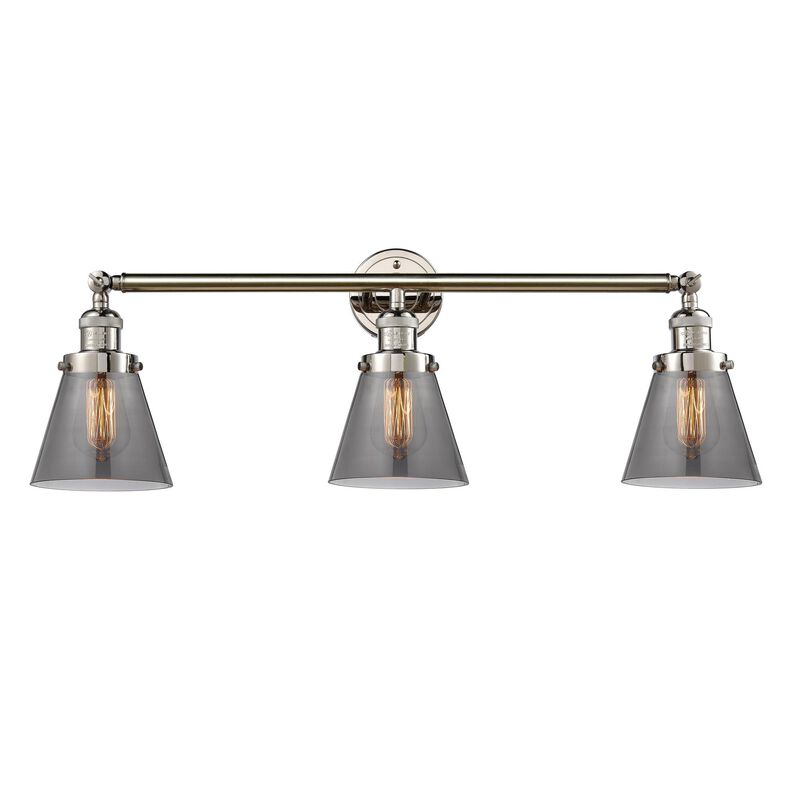 Bruno Marashlian Small Cone 30 Inch 3 Light Bath Vanity Light by Innovations Lighting