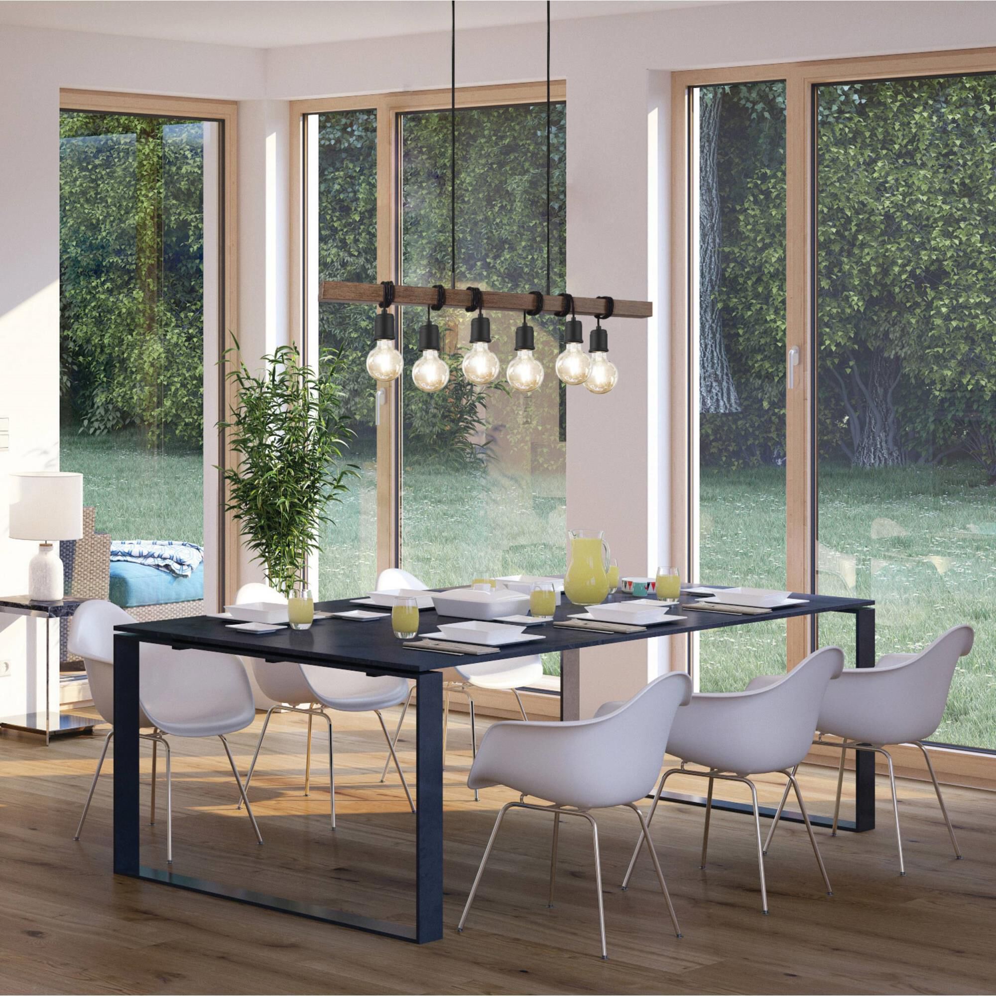 Eglo Violon 39 Inch 6 Light Linear Suspension Light by Eglo Lighting