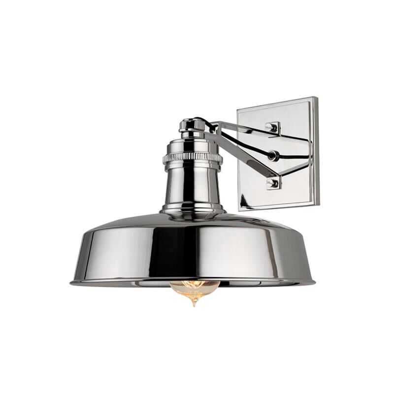 Shown in Polished Nickel finish and Polished Nickel shade