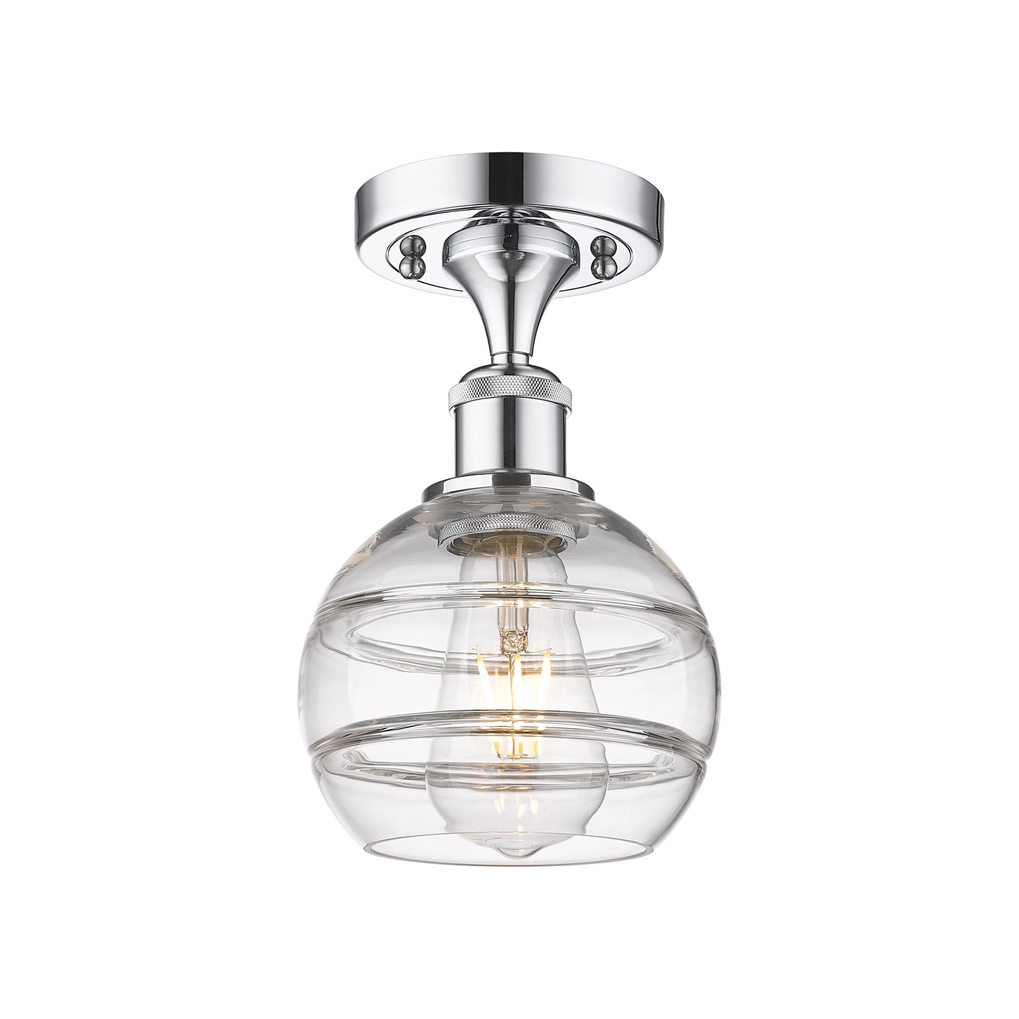 Shown in Polished Chrome finish and Clear glass