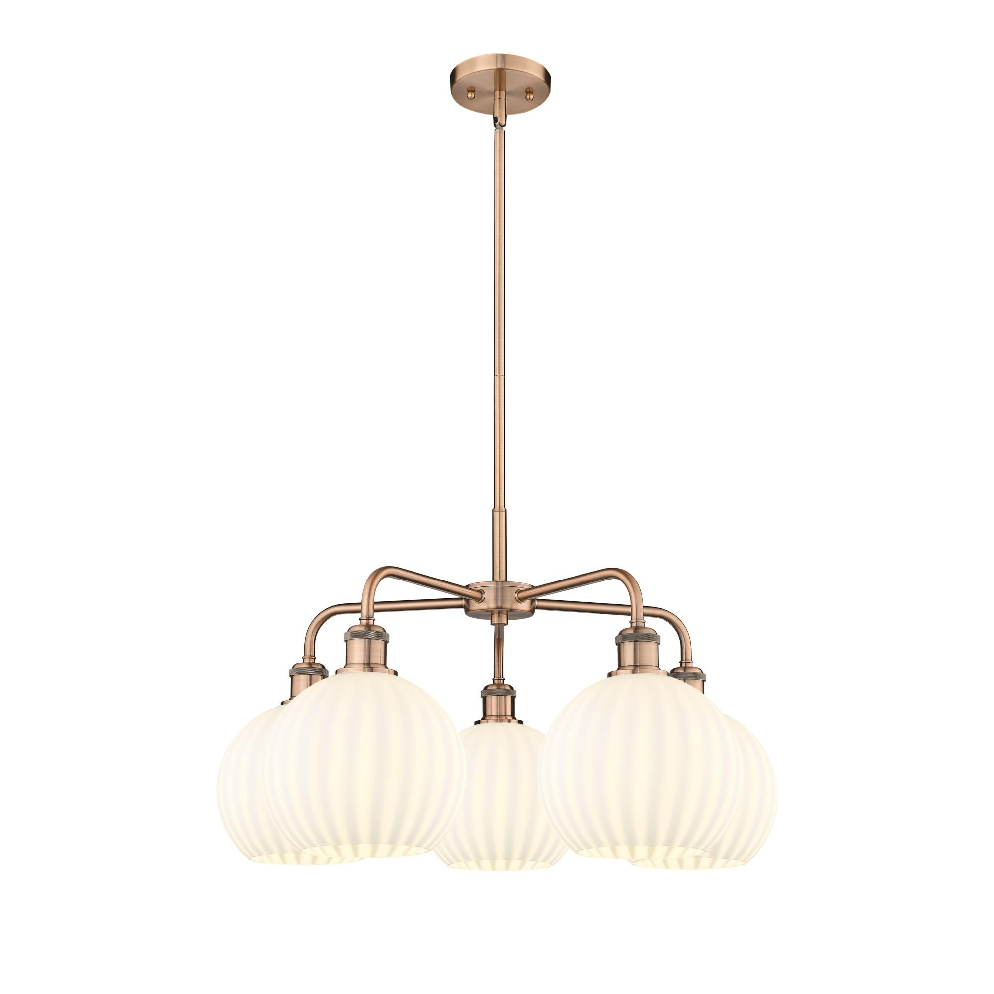 Shown in Antique Copper finish and White Venetian glass