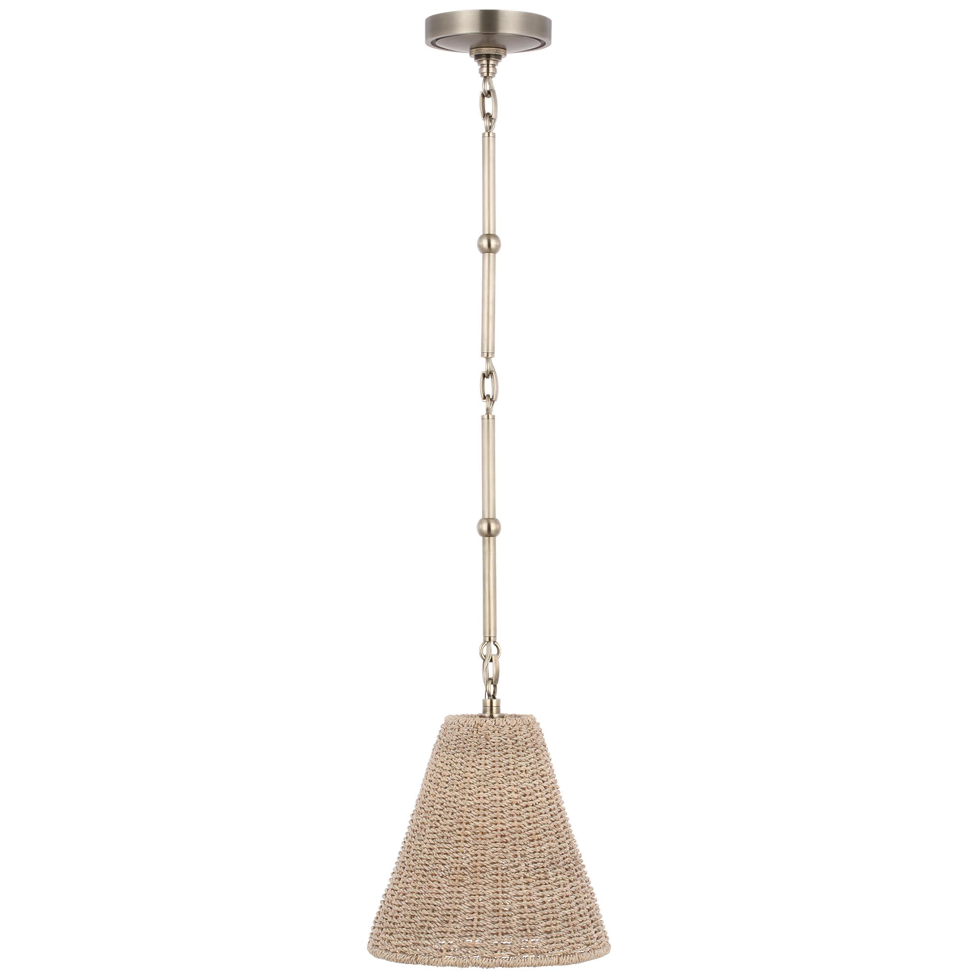 Shown in Antique Nickel finish and Ash shade