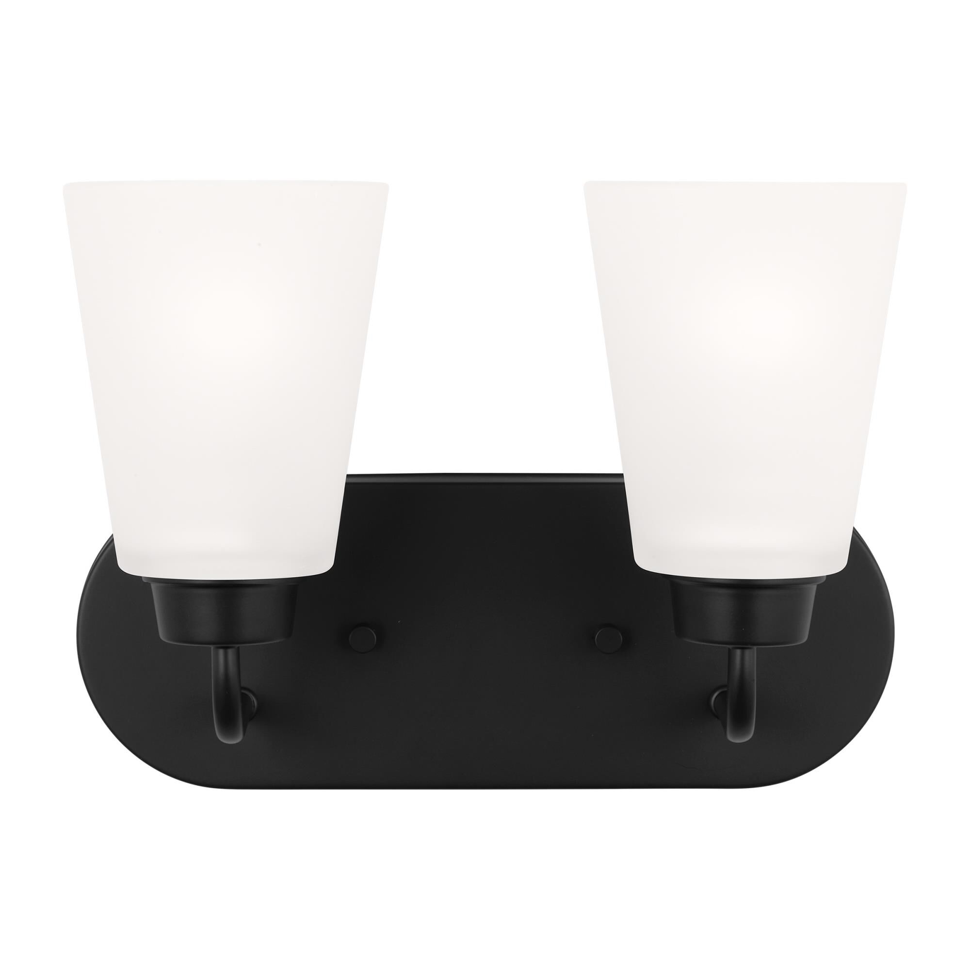 Shown in Midnight Black finish and Satin Etched Glass s shade