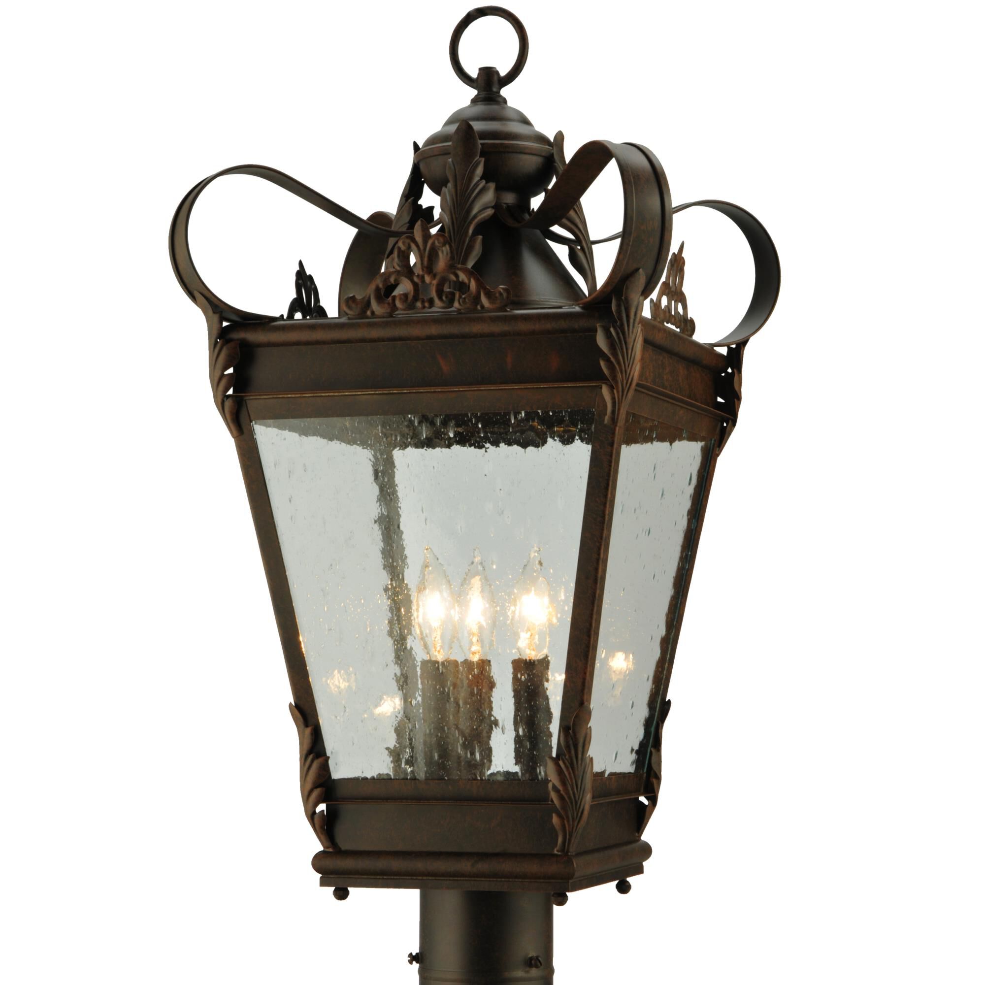 Verona 23 Inch Tall 3 Light Outdoor Post Lamp by Meyda Lighting