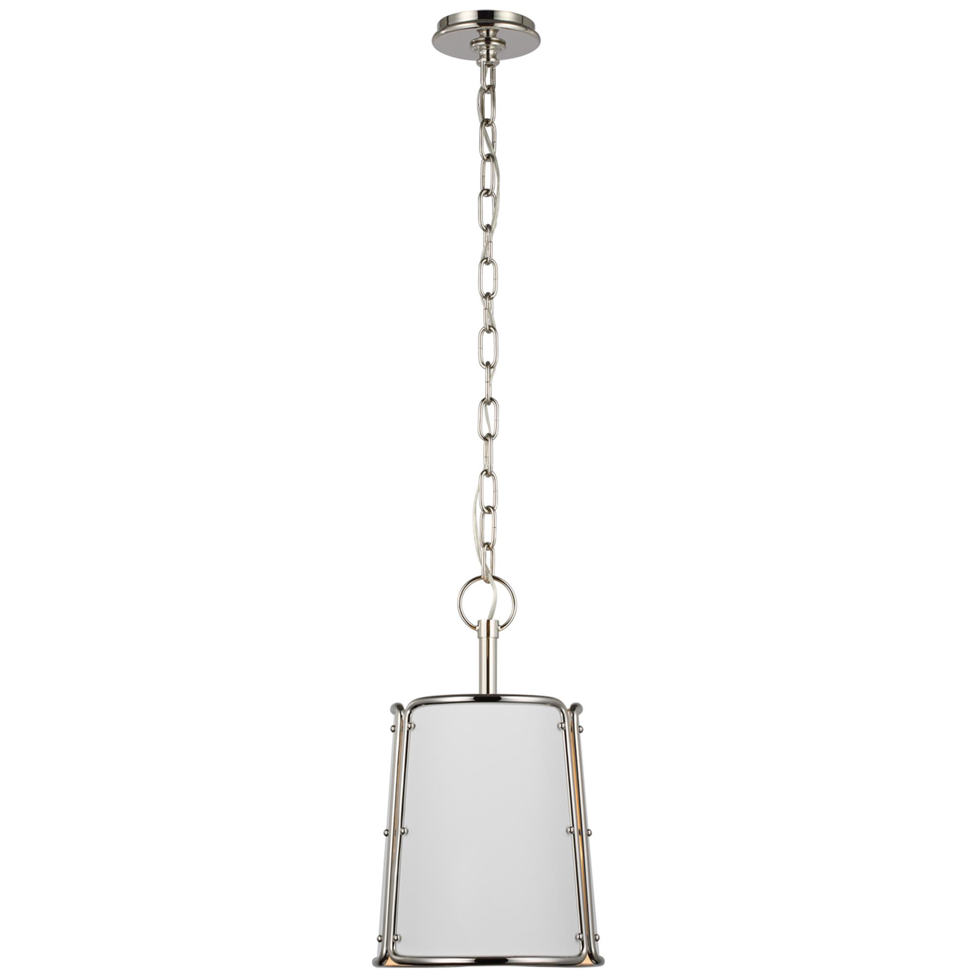 Shown in Polished Nickel finish and White shade