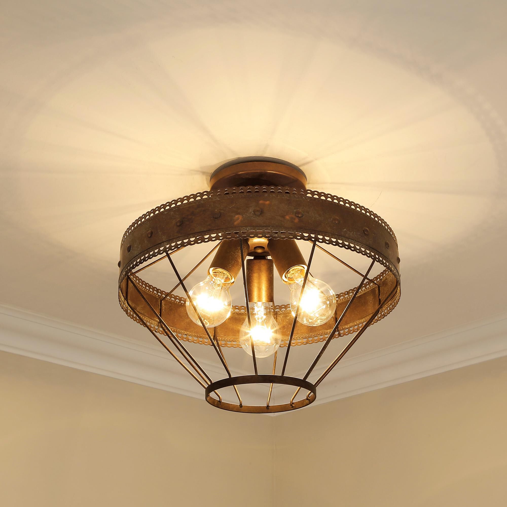 Ferris 12 Inch Semi-flush by Golden Lighting