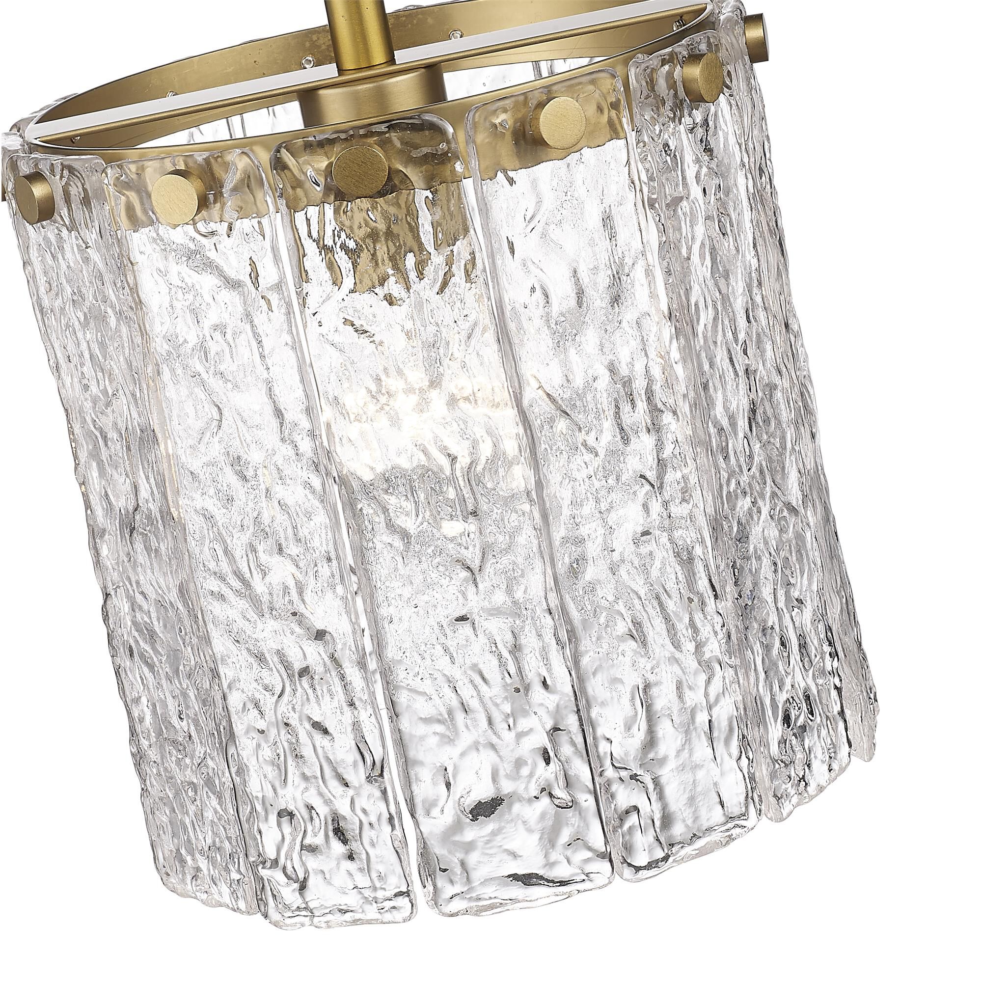 Shown in Modern Gold finish and Clear glass