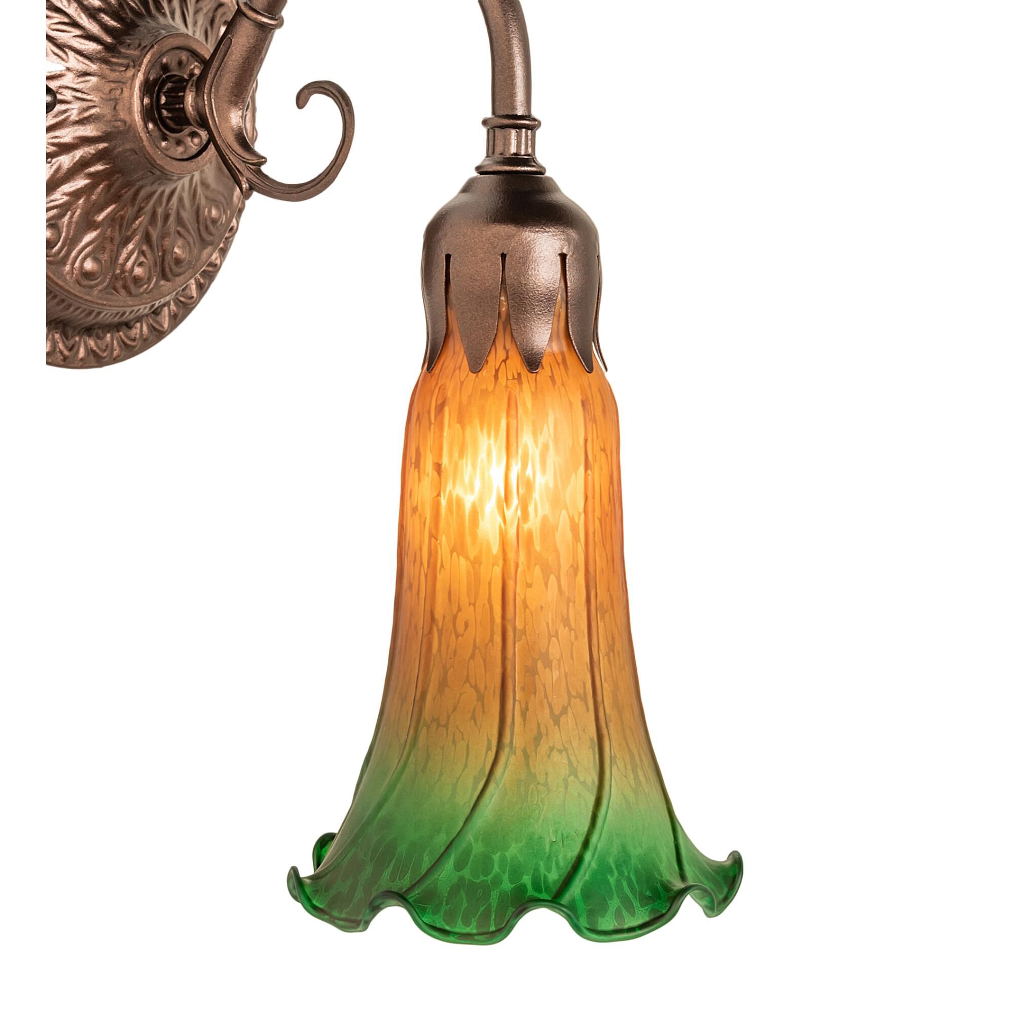 Shown in Mahogany Bronze finish and Amber /Acrylic;Green glass