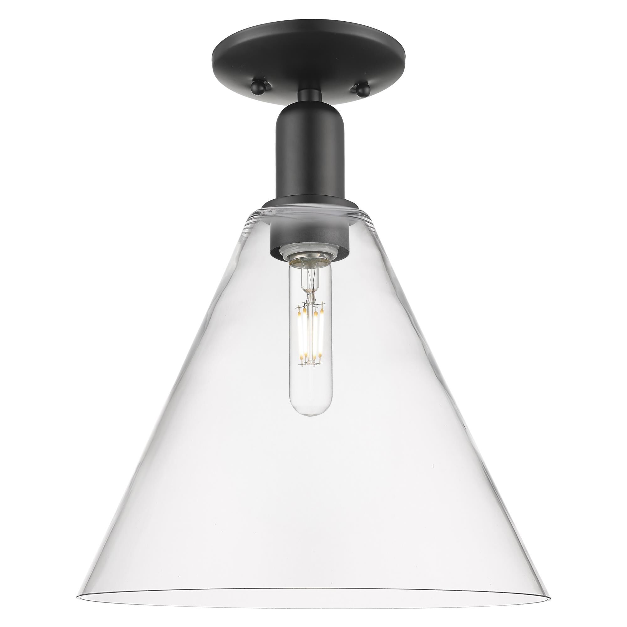 Shown in Matte Black finish and Clear glass