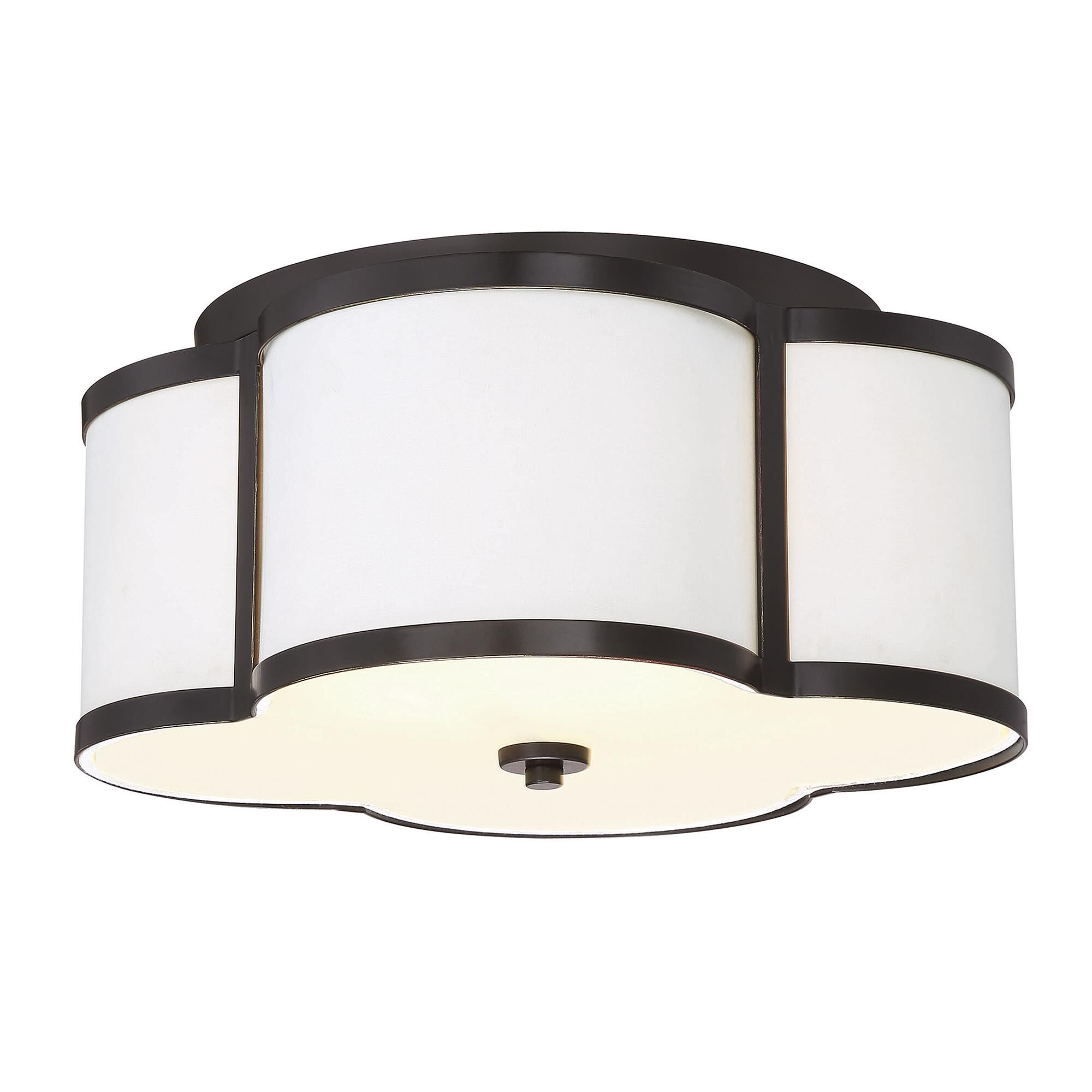 Shown in Classic Bronze finish and White Fabric shade