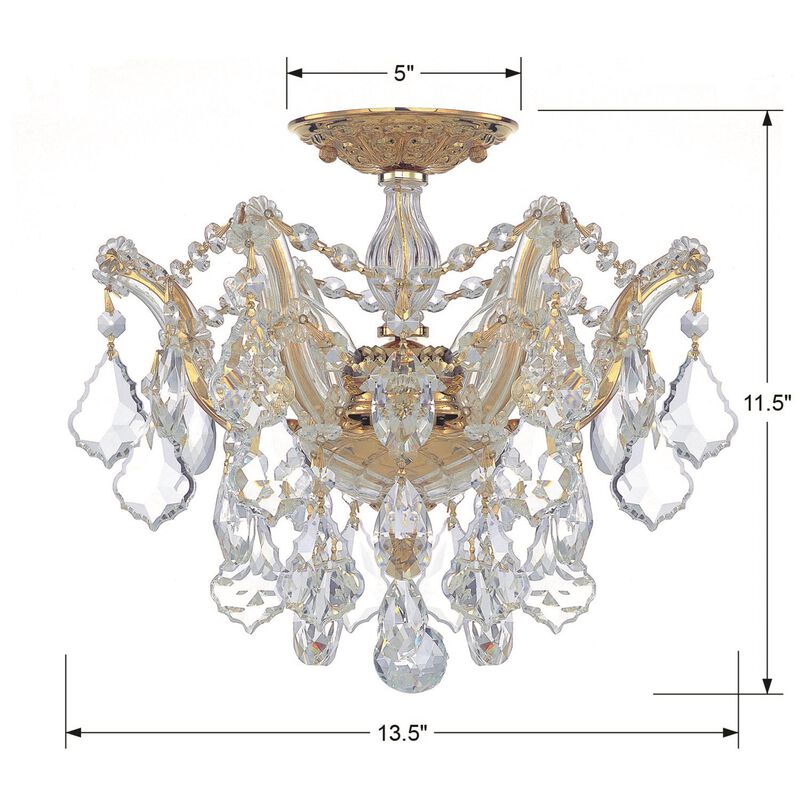 Maria Theresa 13 Inch 3 Light Semi Flush Mount by Crystorama