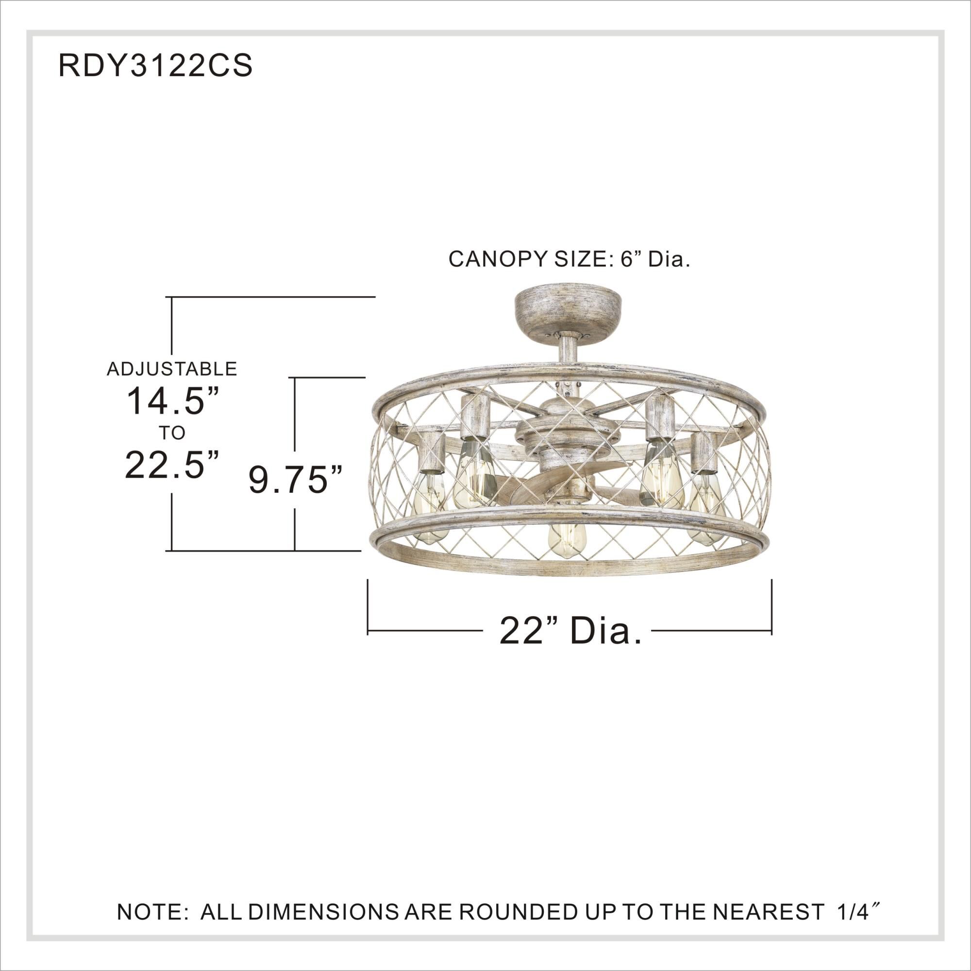 Dury 22 Inch Chandelier Ceiling Fan by Quoizel