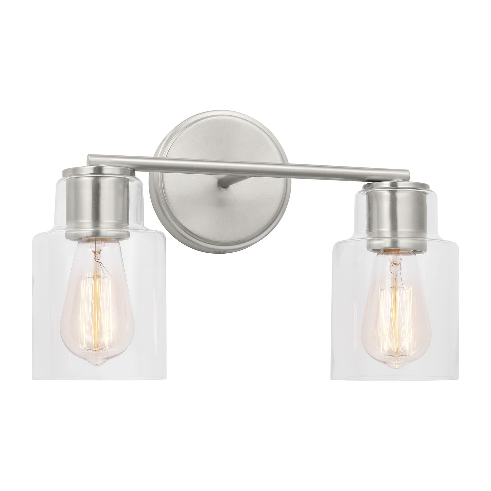 Shown in Brushed Steel finish and Clear Glass s shade