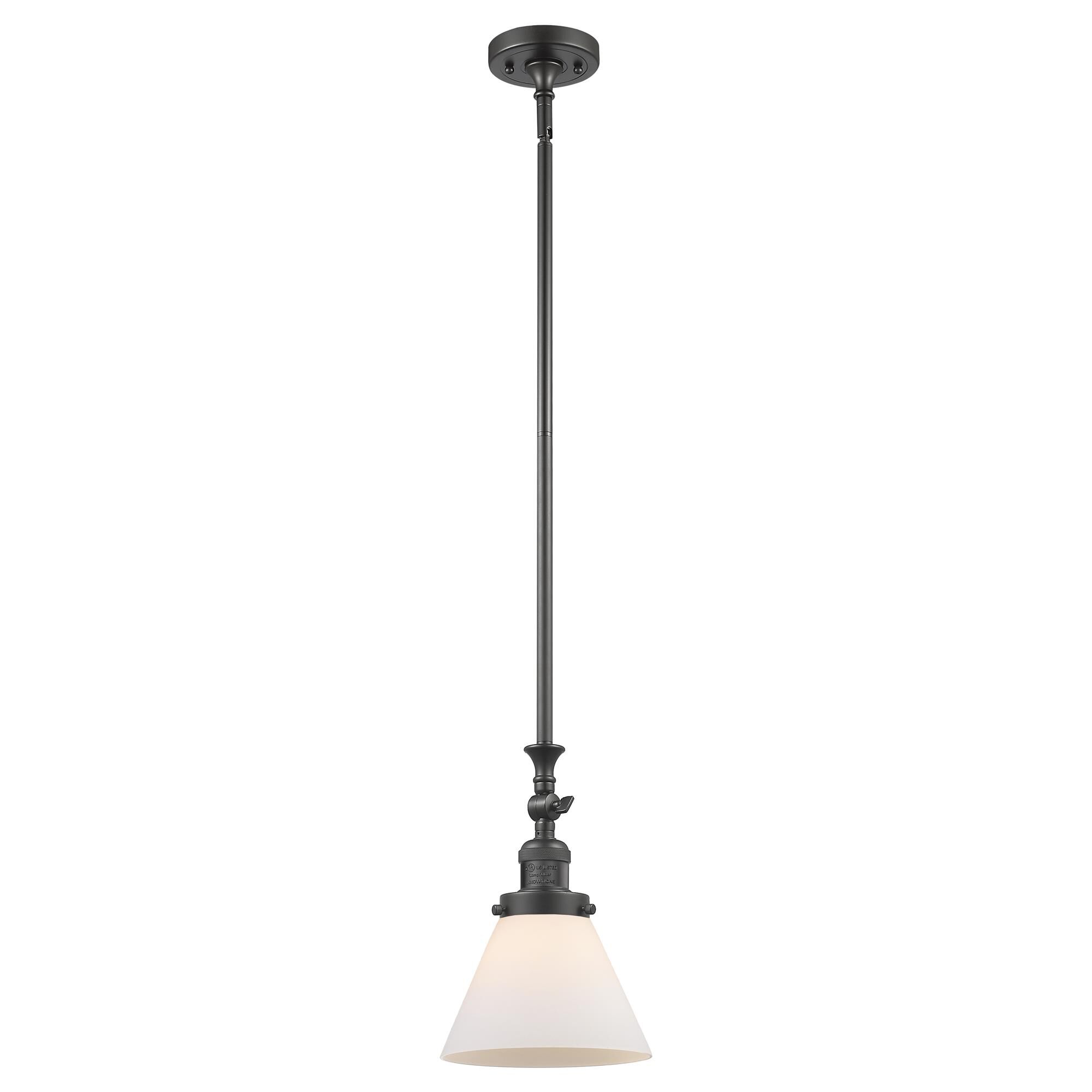 Shown in Oil Rubbed Bronze finish and Matte White Cased glass