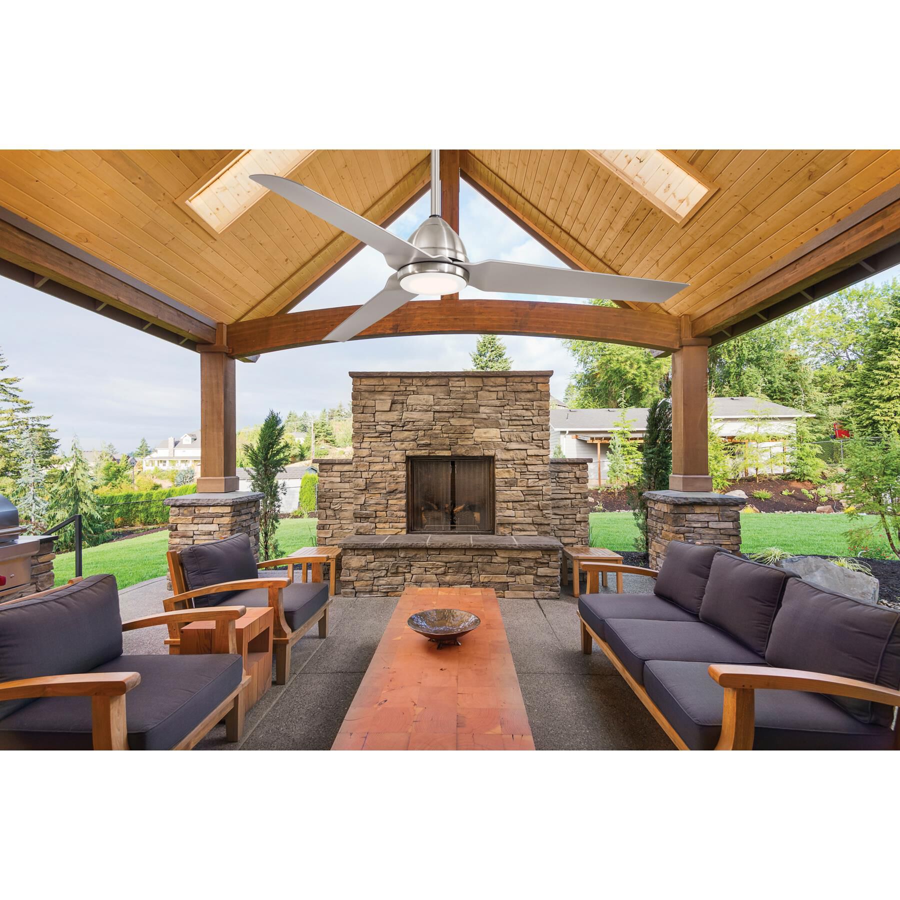 Java Outdoor Rated 54 Inch Ceiling Fan with Light Kit by Minka Aire