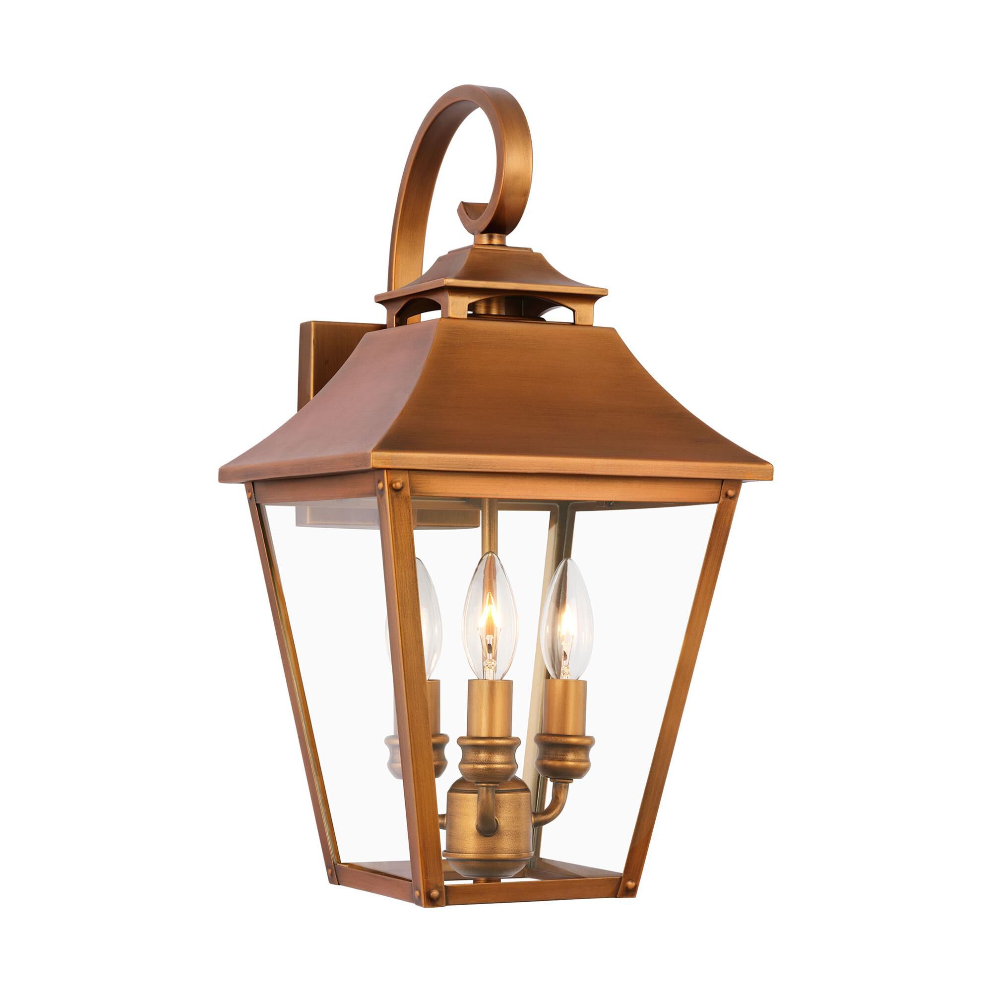 Shown in Natural Copper finish and Clear Seeded glass