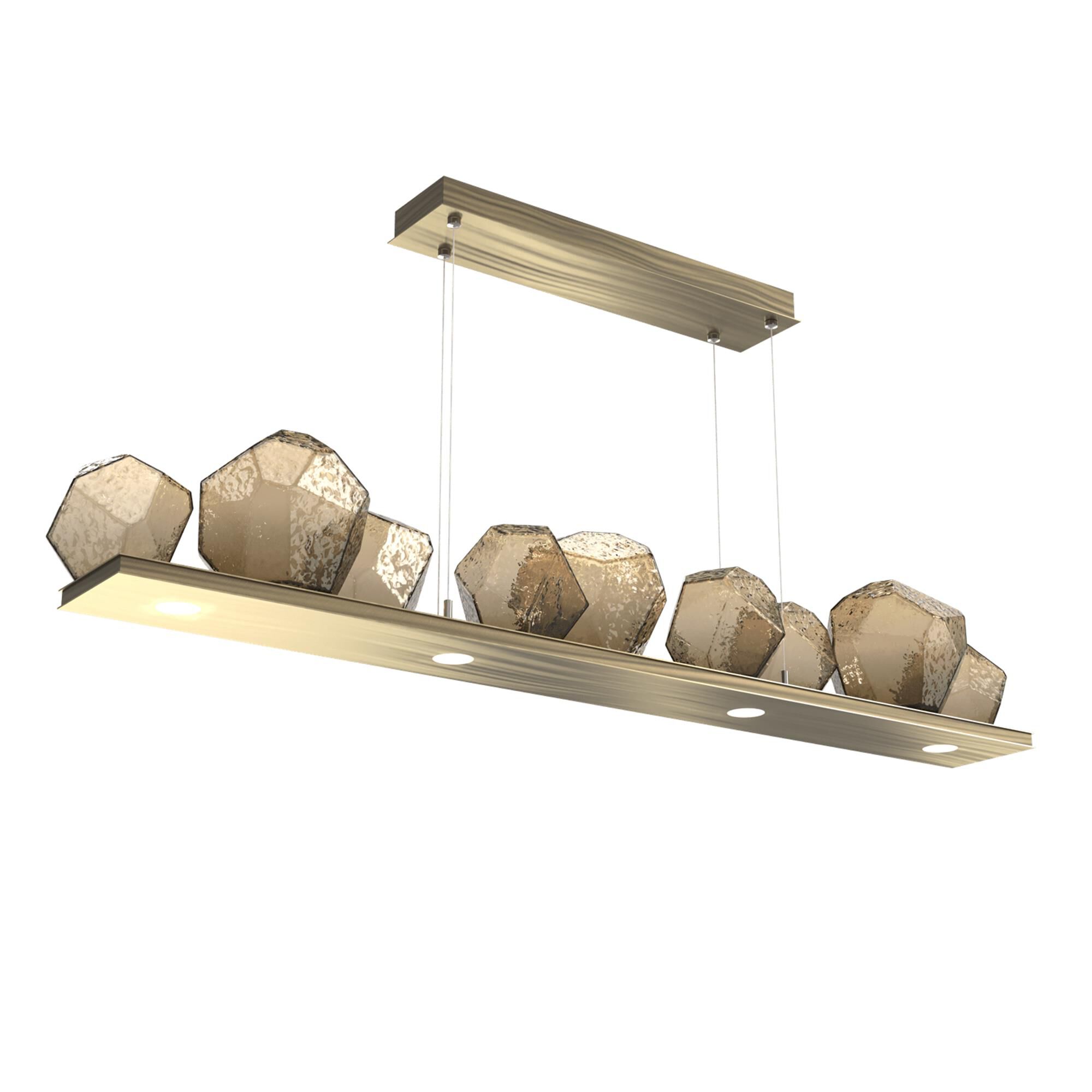 Shown in Heritage Brass finish and Bronze glass