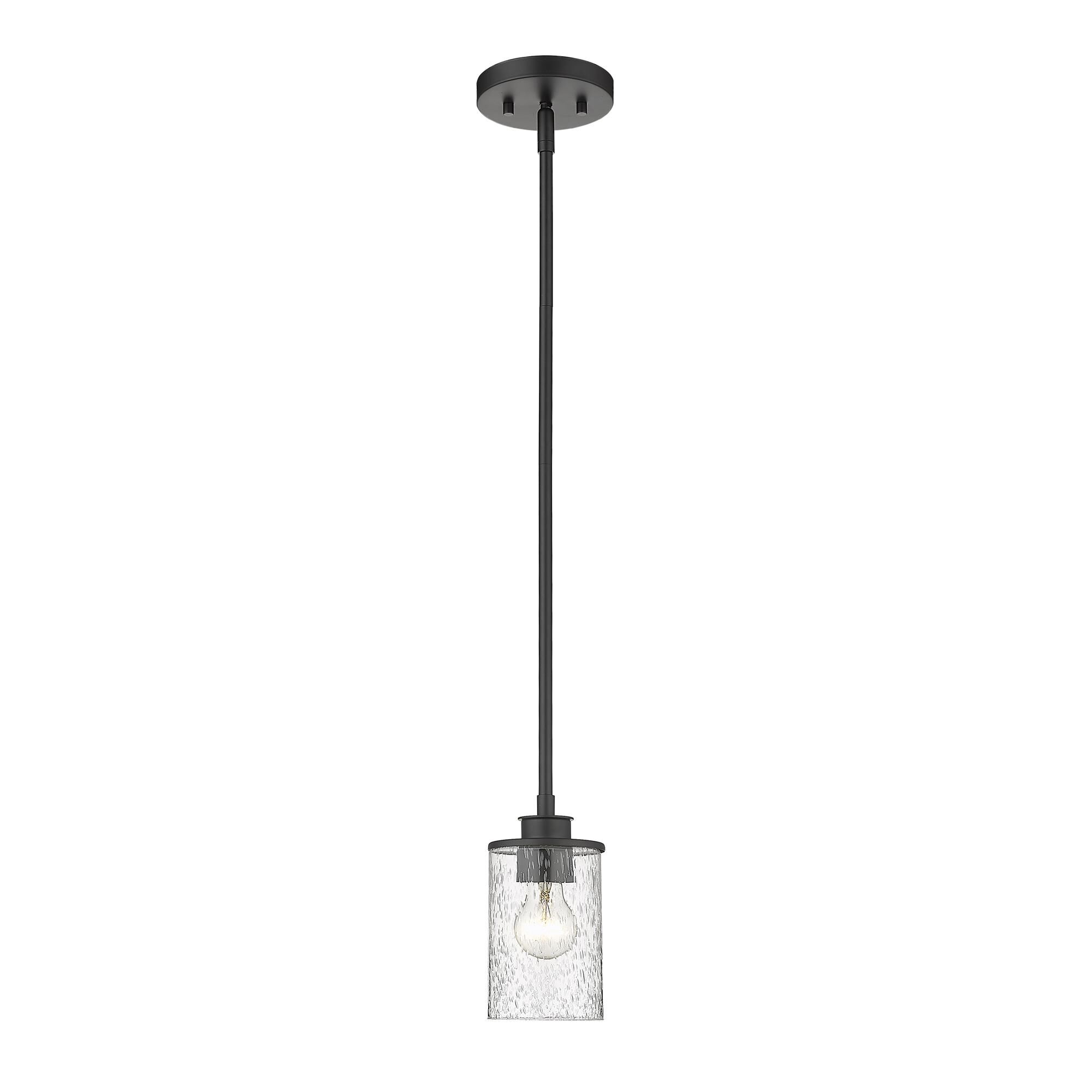 Shown in Matte Black finish and Glass shade