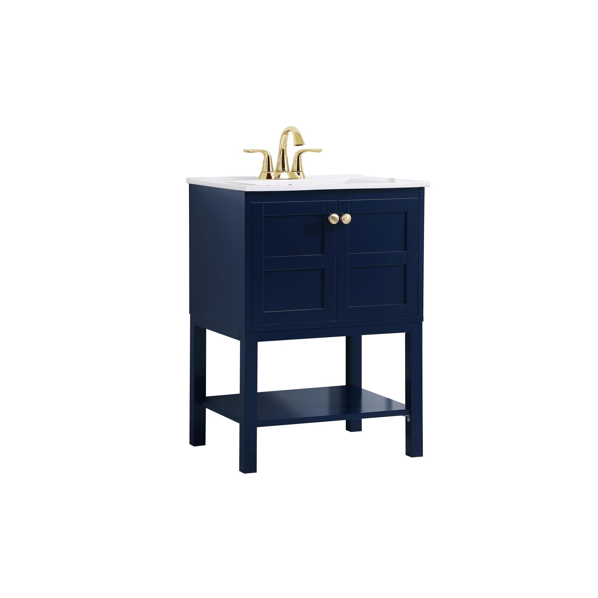 Shown in Blue And Gold With White Porcelain finish