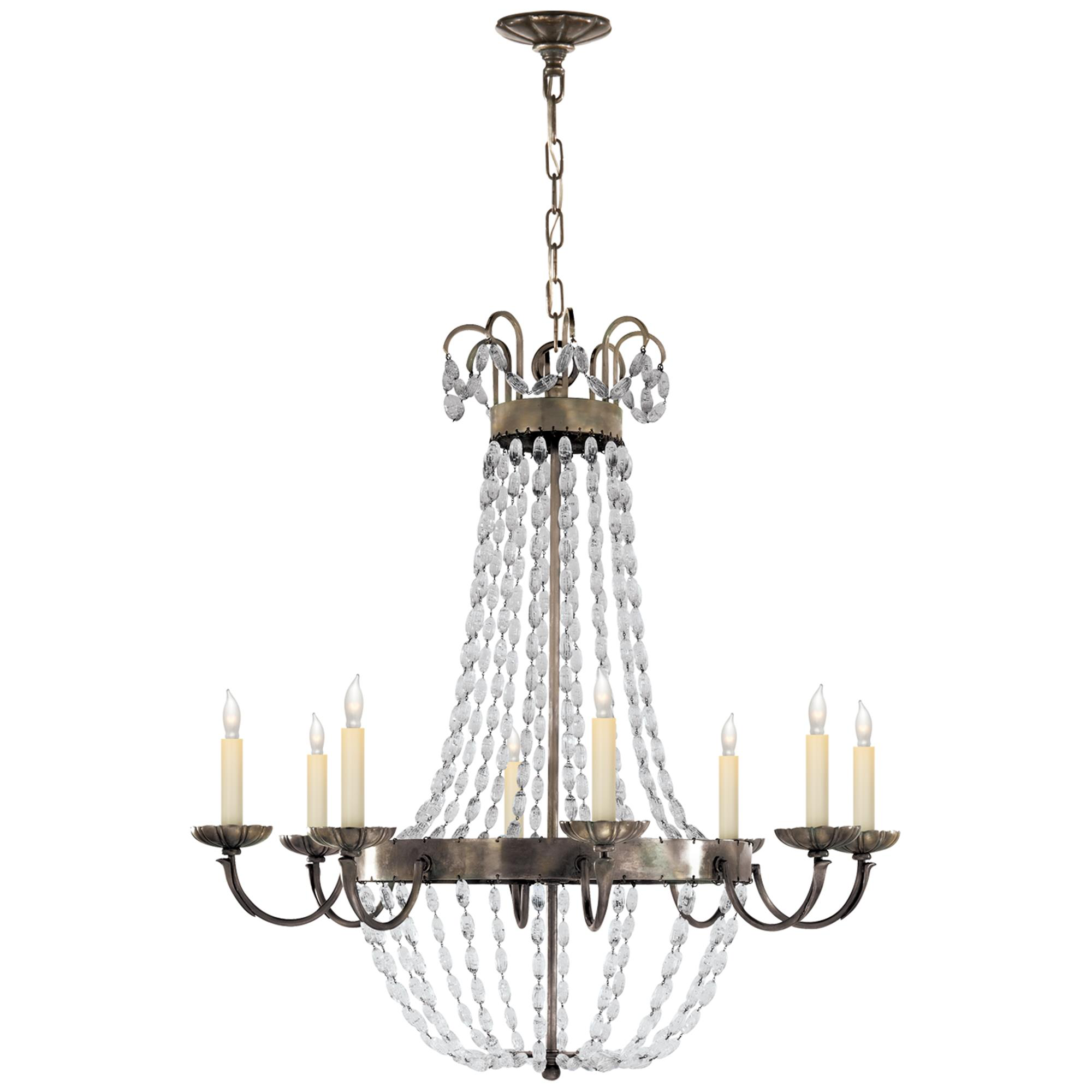Shown in Sheffield Silver finish and Seeded glass